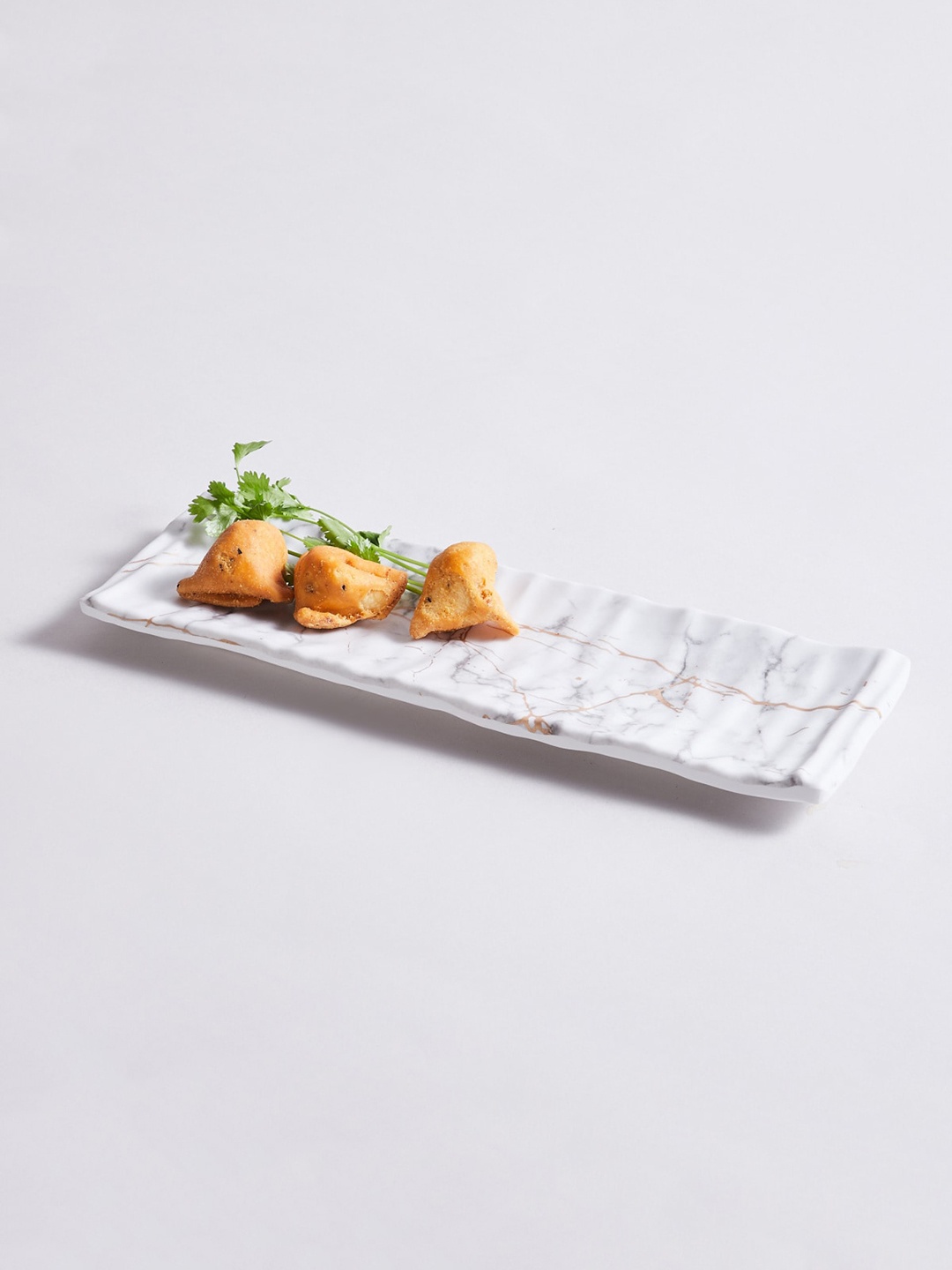 

Home Centre White Printed Snack Platter