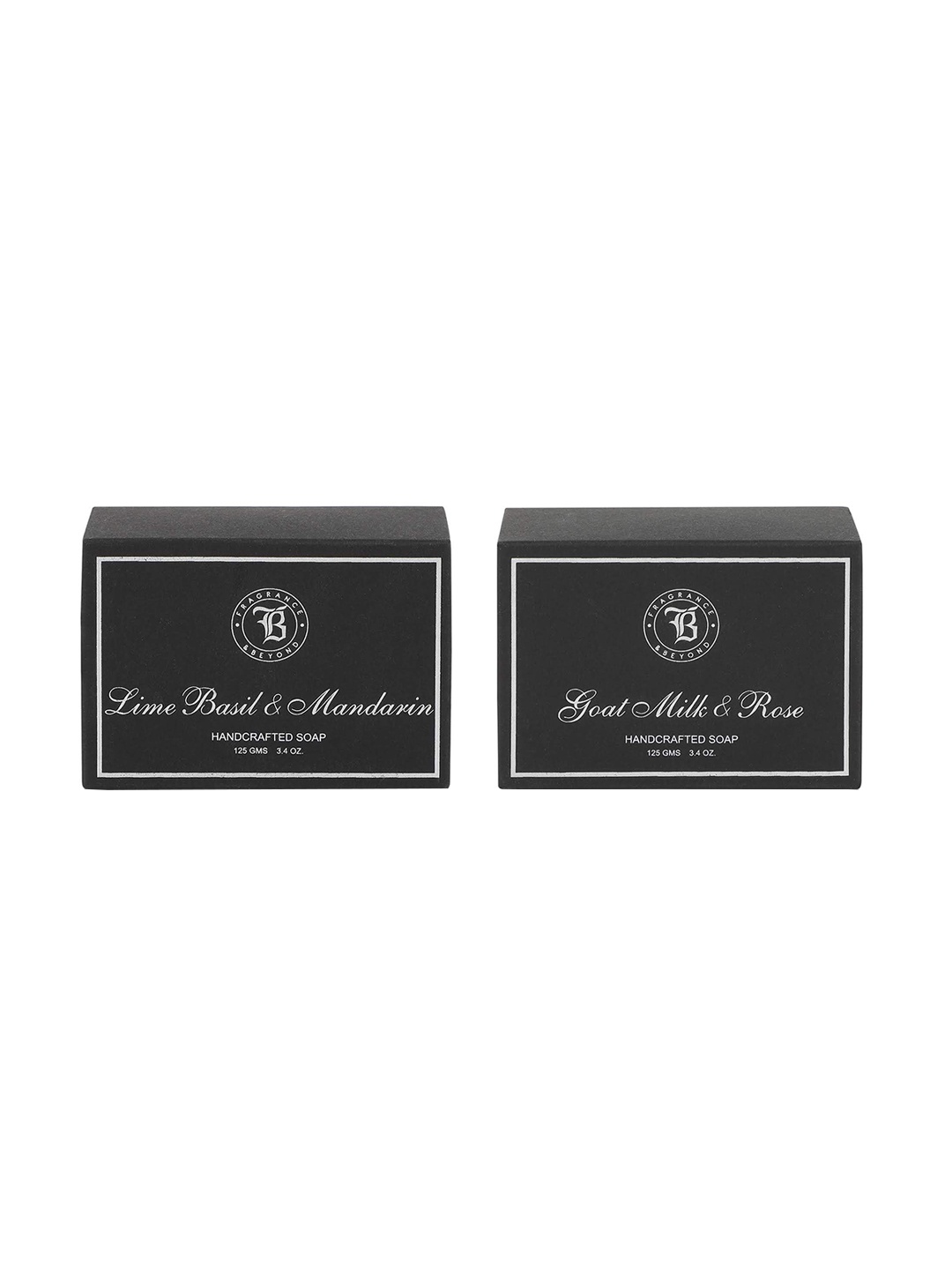 

Fragrance & Beyond Set of 2 Natural Soaps - Goat Milk & Lime Basil - 125g Each, Black