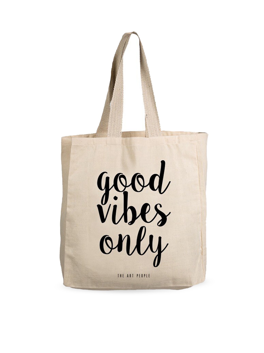 

The Art People Off White Printed Shopper Tote Bag with Cut Work