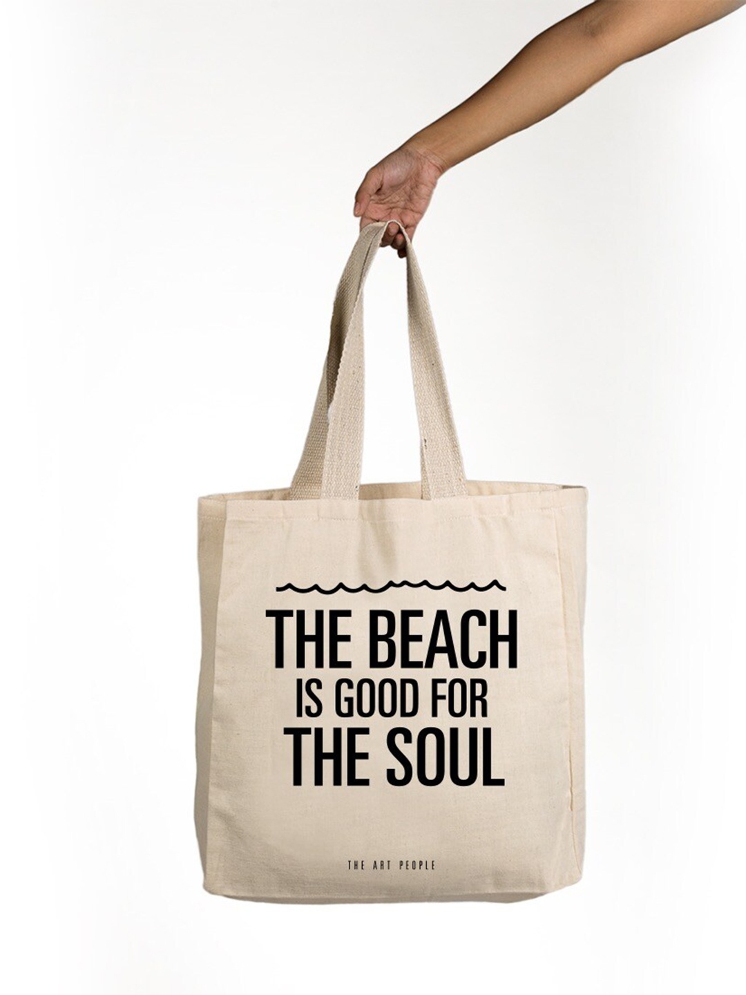 

The Art People Beige Printed Shopper Tote Bag