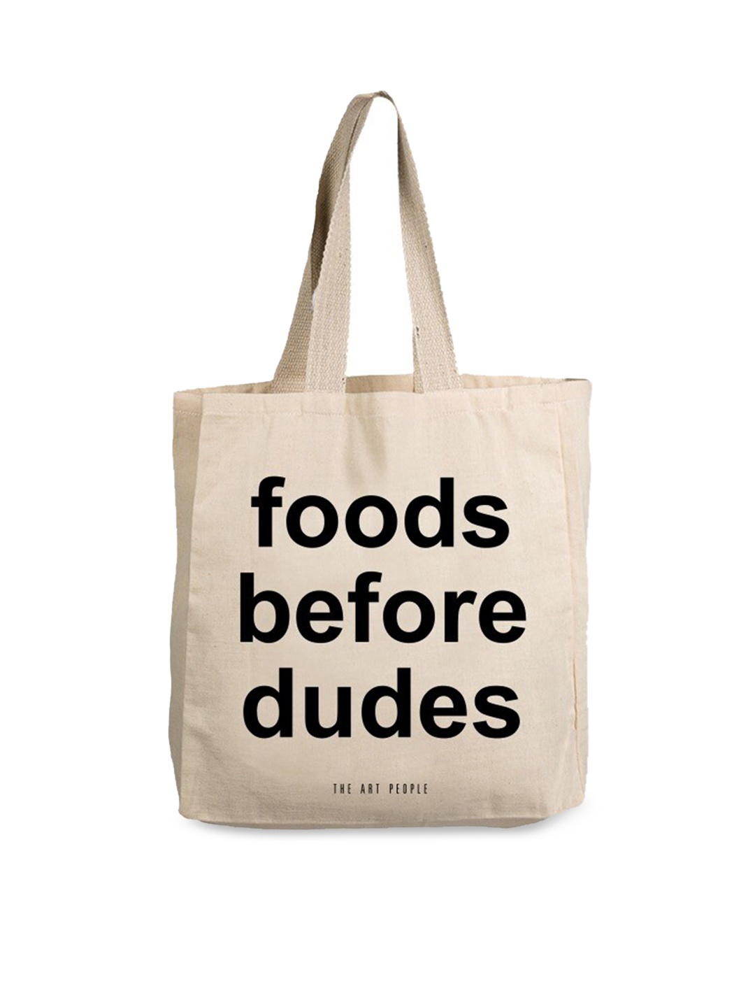 

The Art People Off White Printed Shopper Tote Bag with Cut Work