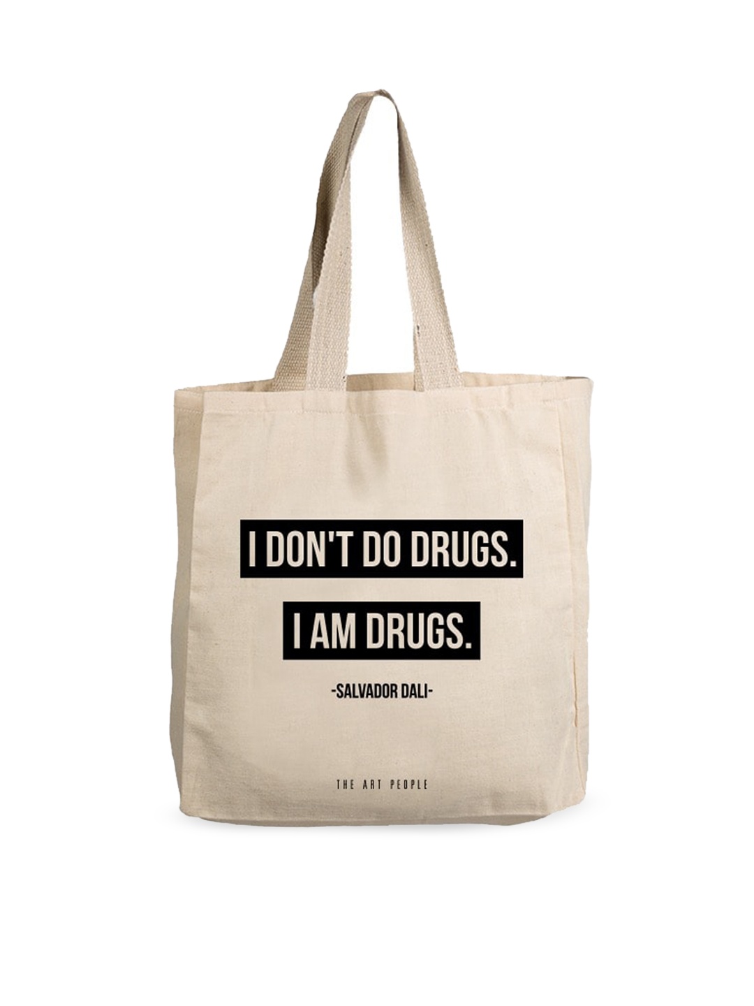 

The Art People Cream-Coloured Printed Structured Tote Bag