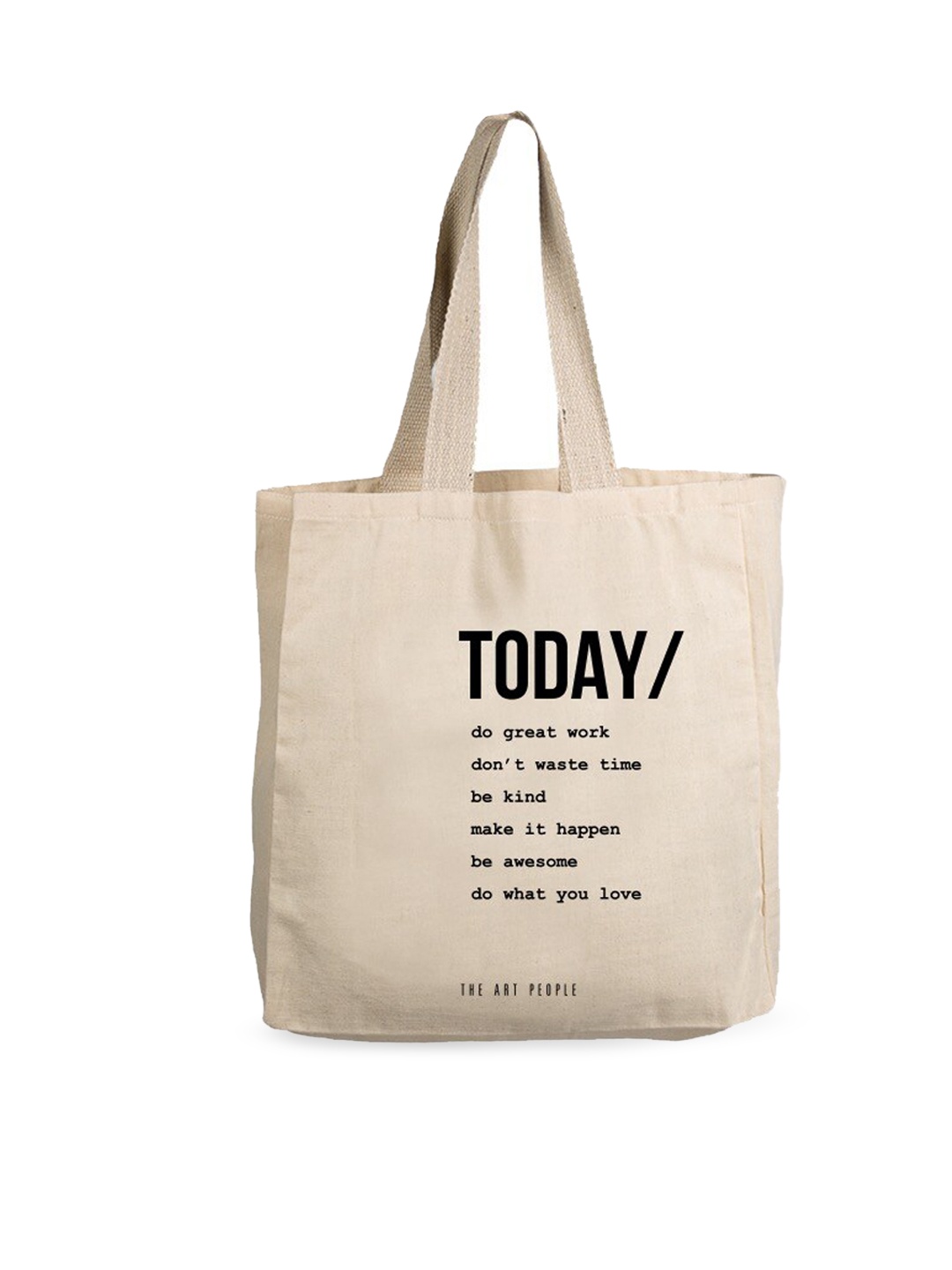 The Art People Off White Shopper Tote Bag