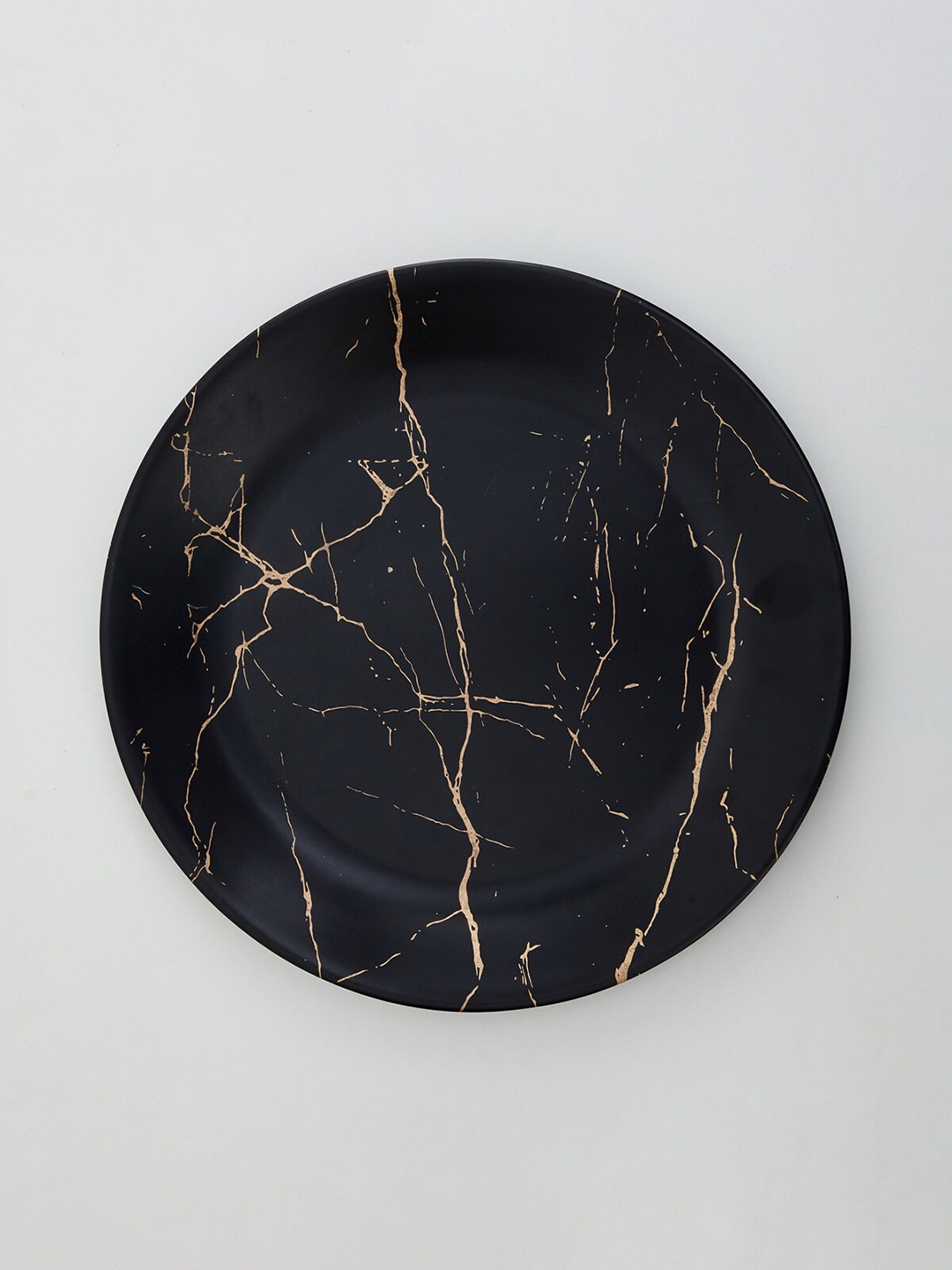 

Home Centre Black & Gold-Toned 1 Pieces Printed Melamine Matte Plate