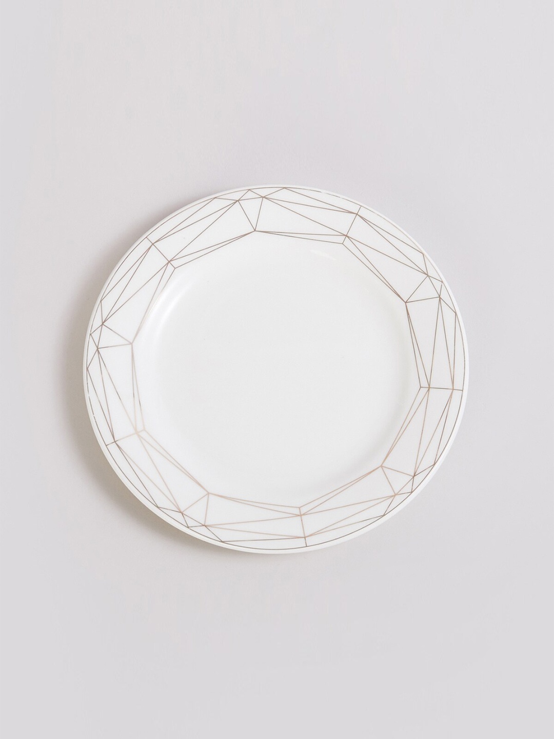 

Home Centre White & Beige 1 Pieces Printed Bone China Glossy Plate
