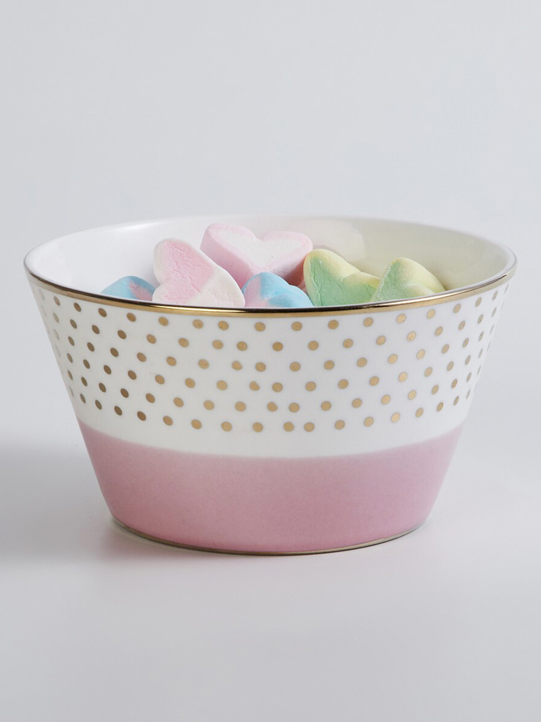 

Home Centre White & Pink 1 Pieces Printed Bone China Glossy Bowl