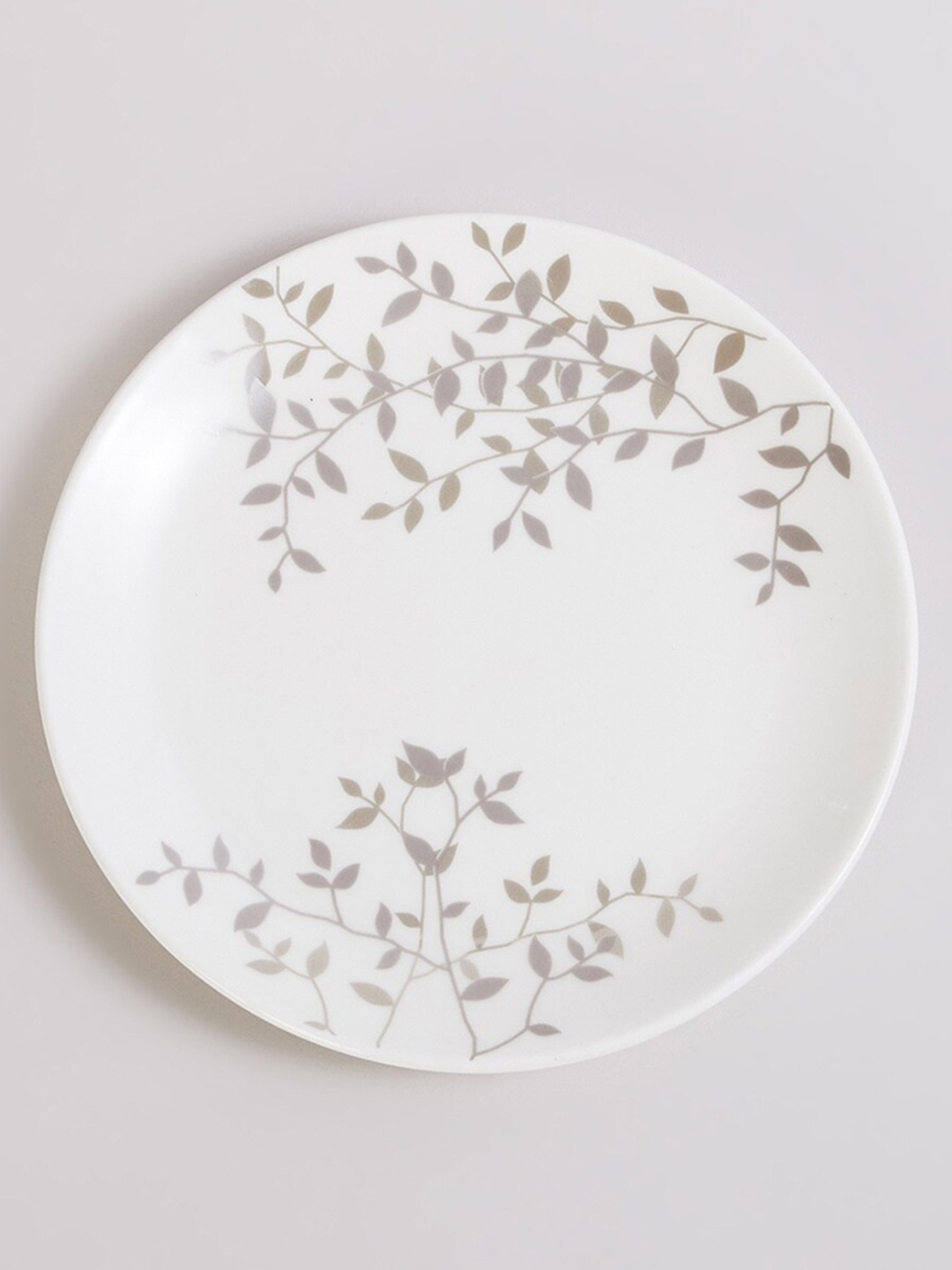 

Home Centre White & Grey 1 Pieces Printed Bone China Glossy Plates