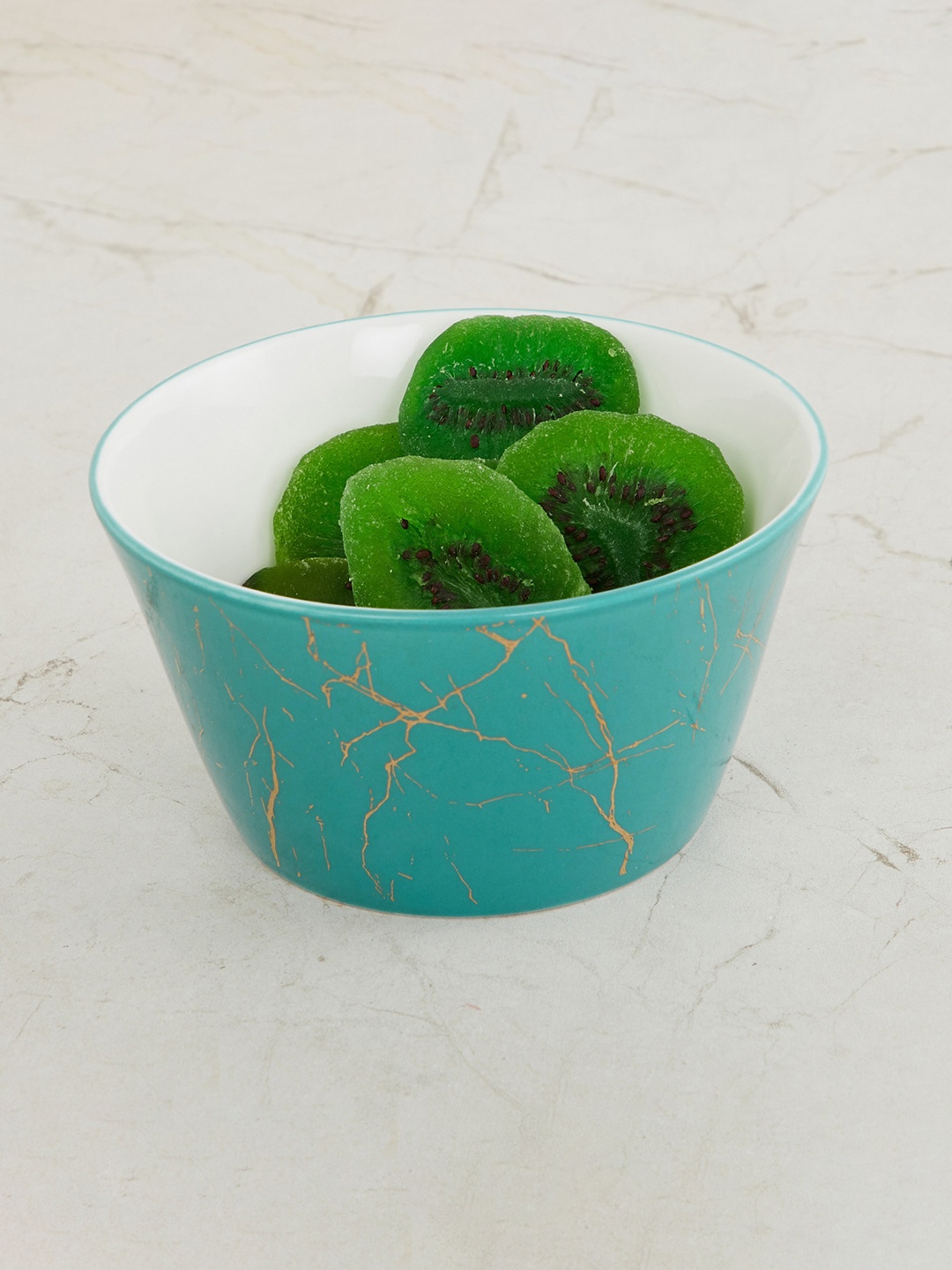 

Home Centre Teal & Yellow 1 Pieces Printed Bone China Matte Bowls