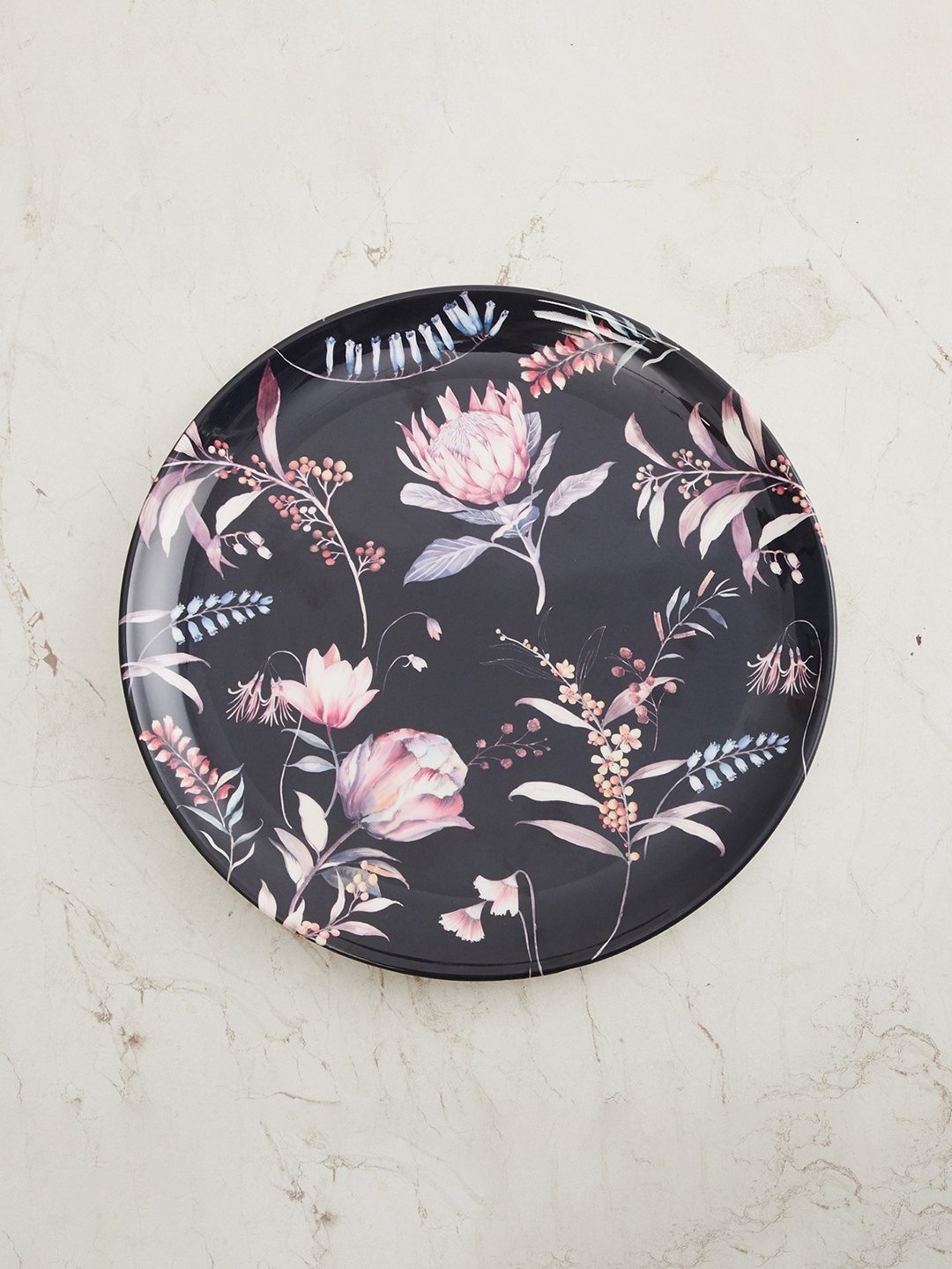 

Home Centre Black & Pink 1 Pieces Floral Printed Melamine Glossy Plate