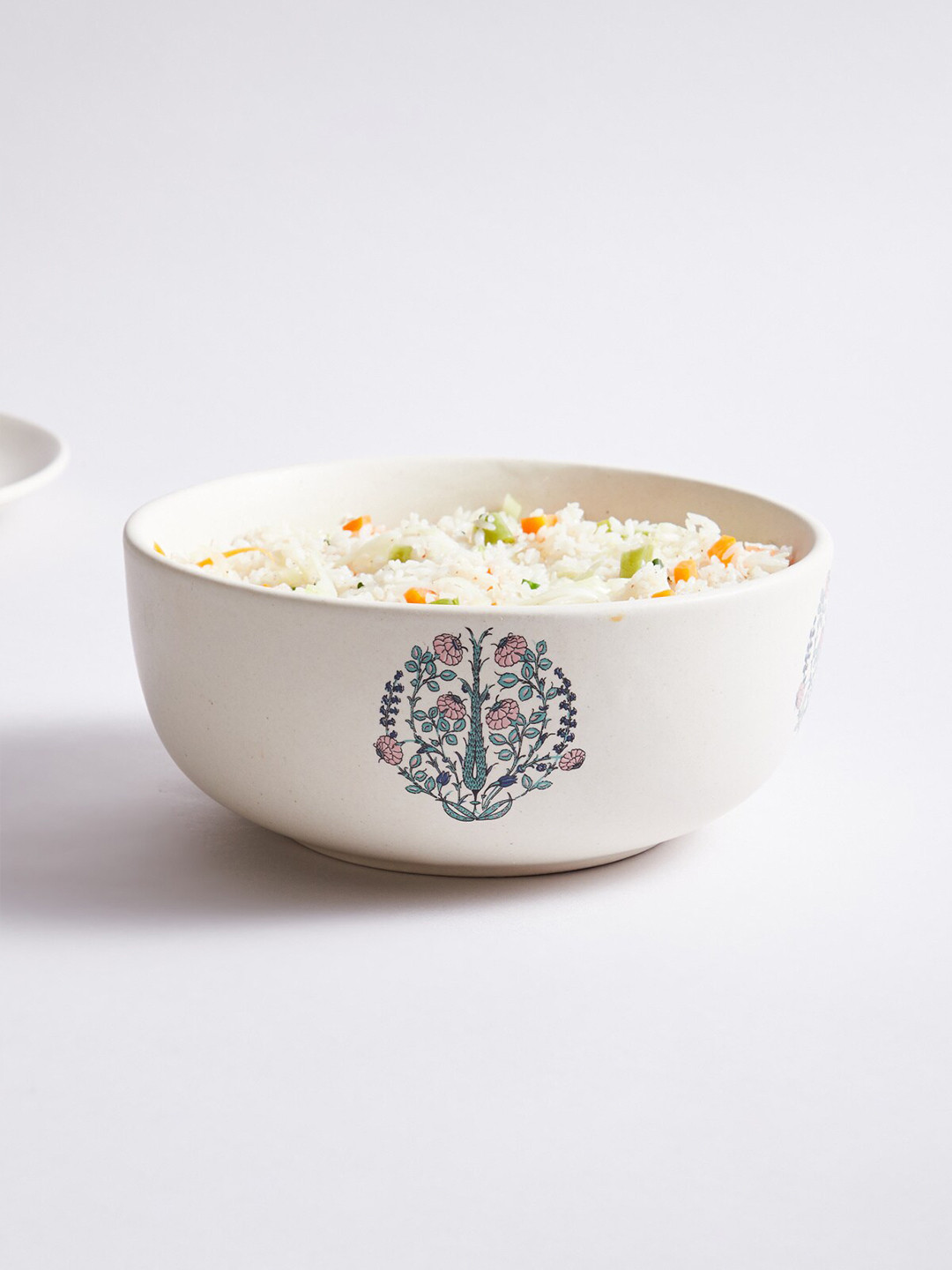 

Home Centre White & Green Ethnic Motifs Printed Fiesta Stoneware Glossy Serving Bowl