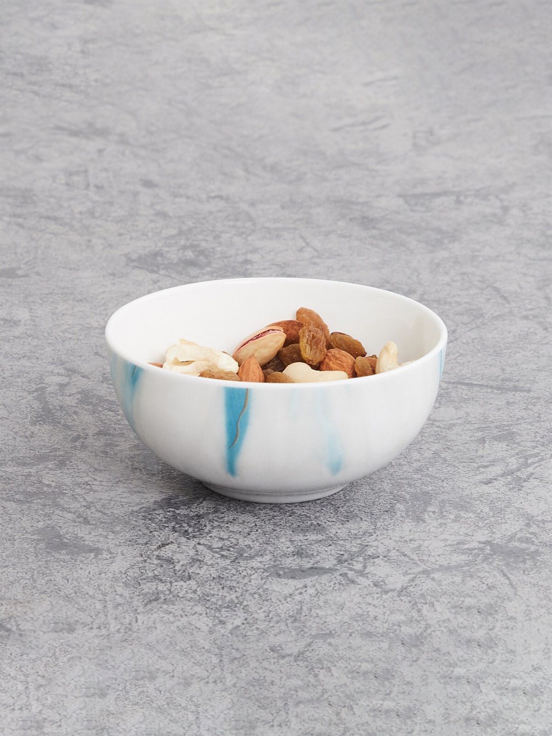 

Home Centre Teal & White 1 Pieces Printed Bone China Glossy Bowls