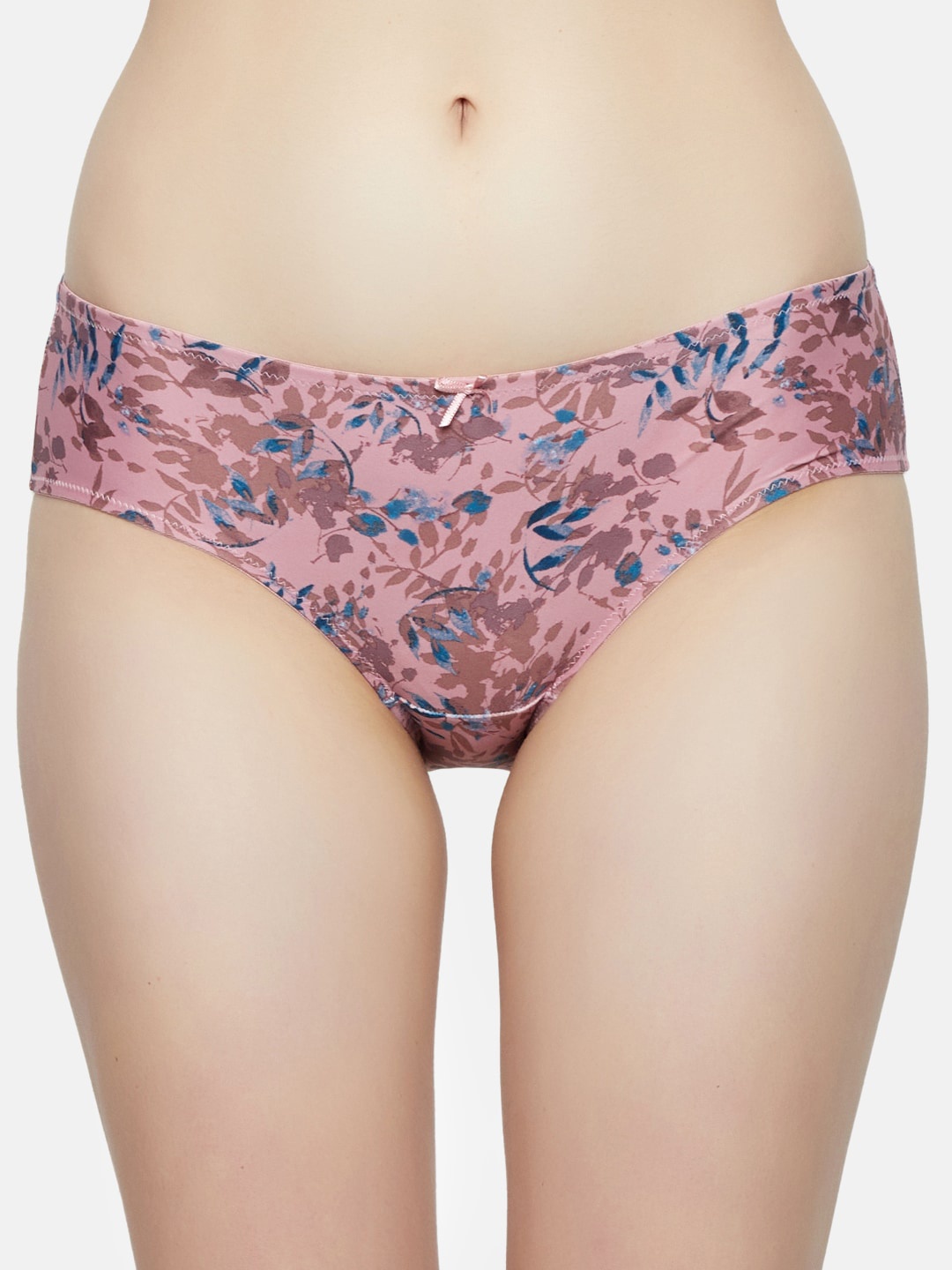 

Triumph Women Rose Pink & Blue 75 Floral Print Medium Coverage Midi Hipster Briefs