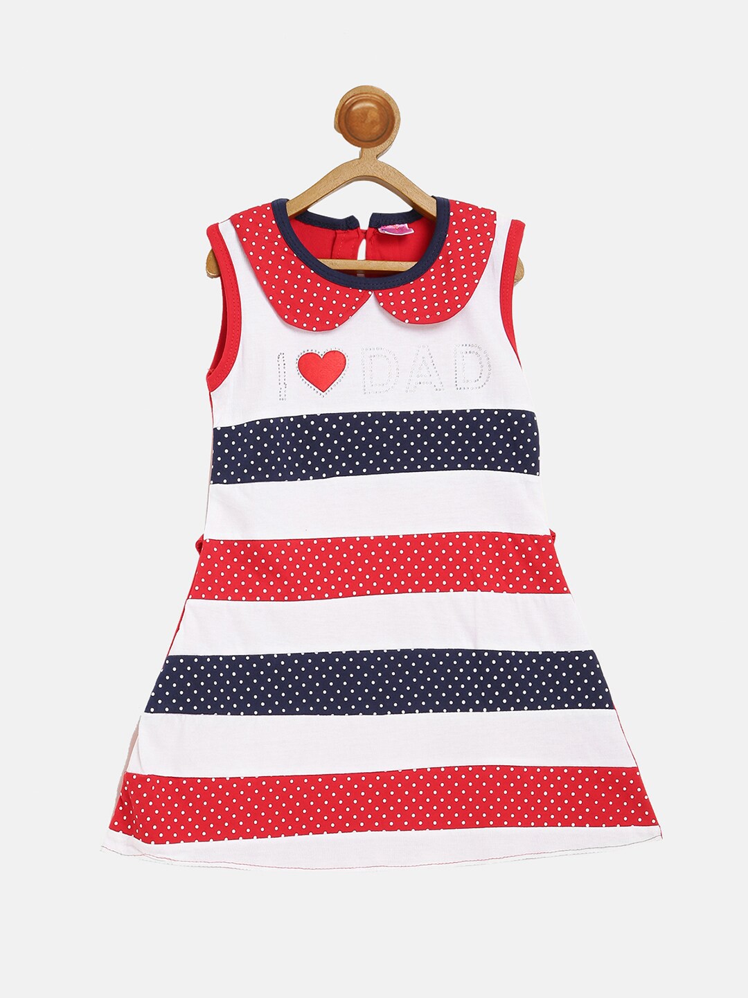 

V2 Value & Variety Red & White Striped A-Line Cotton Dress