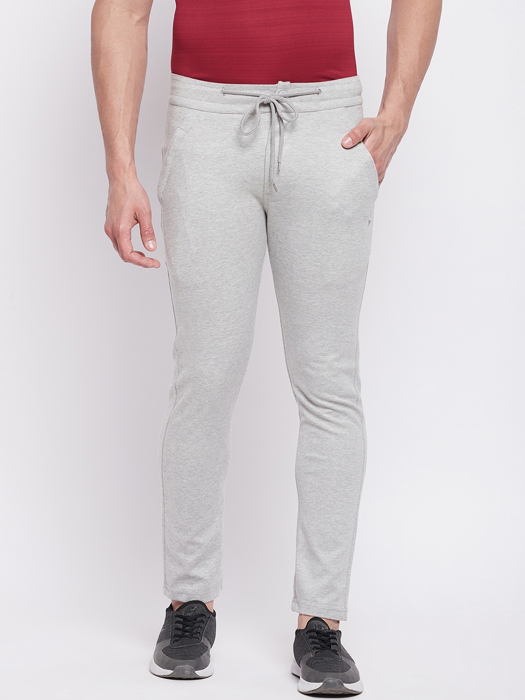 

NEVA Men Grey Solid Cotton Track Pants