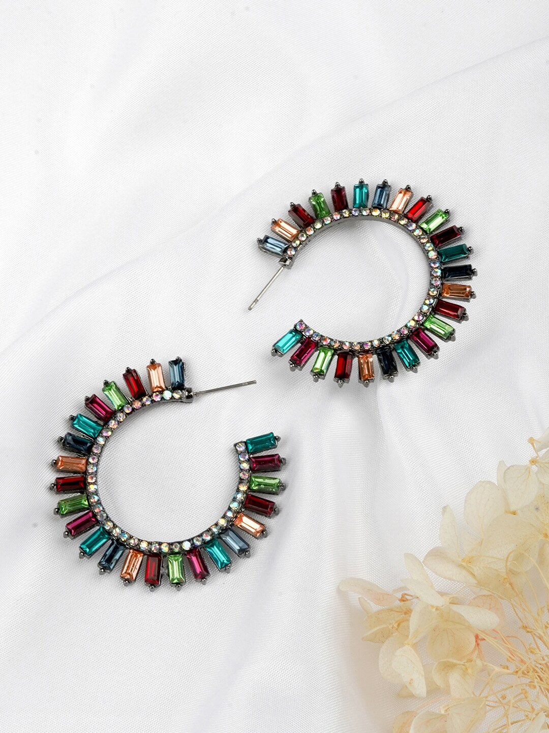 

JOKER & WITCH Multicoloured Circular Hoop Earrings, Multi