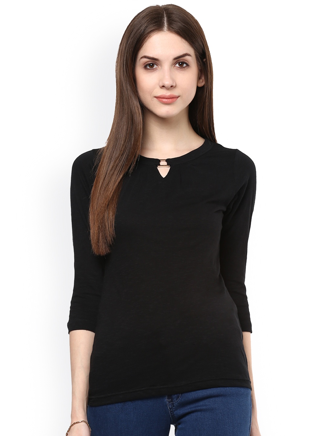 

plusS Women Black Solid Top