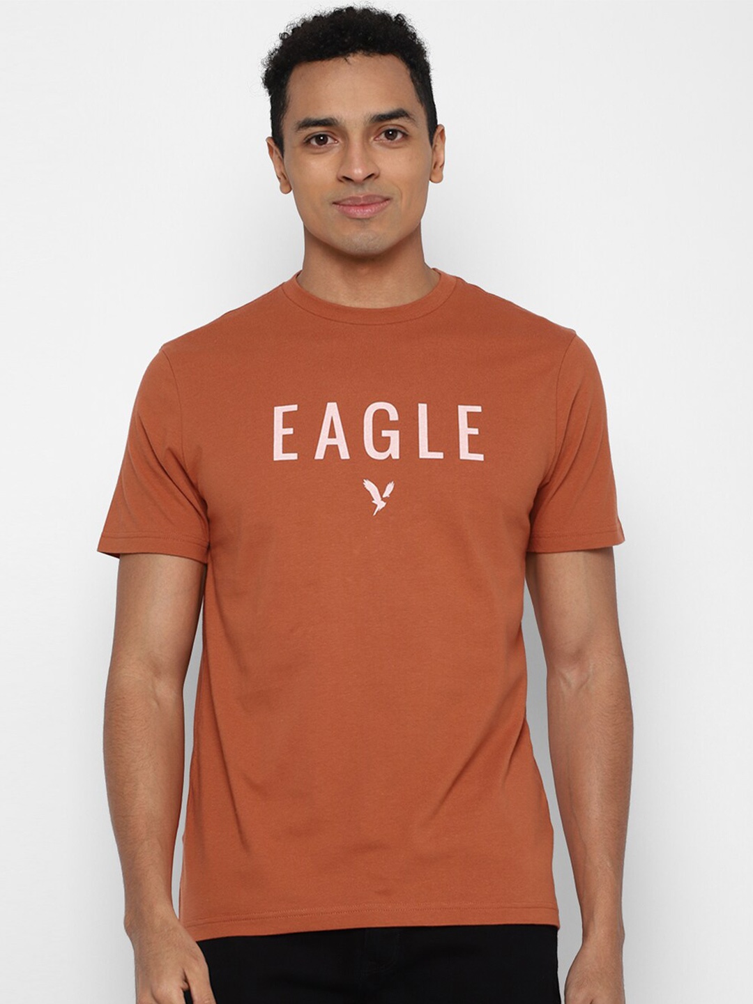 

AMERICAN EAGLE OUTFITTERS Men Orange Typography Printed T-shirt
