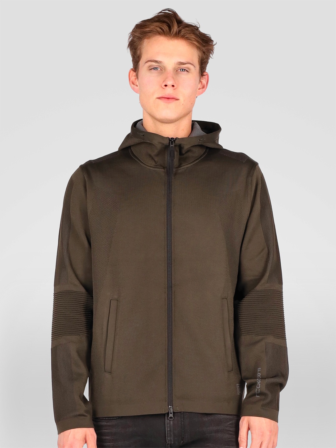 

FREESOUL Men Green Hooded Sweatshirt