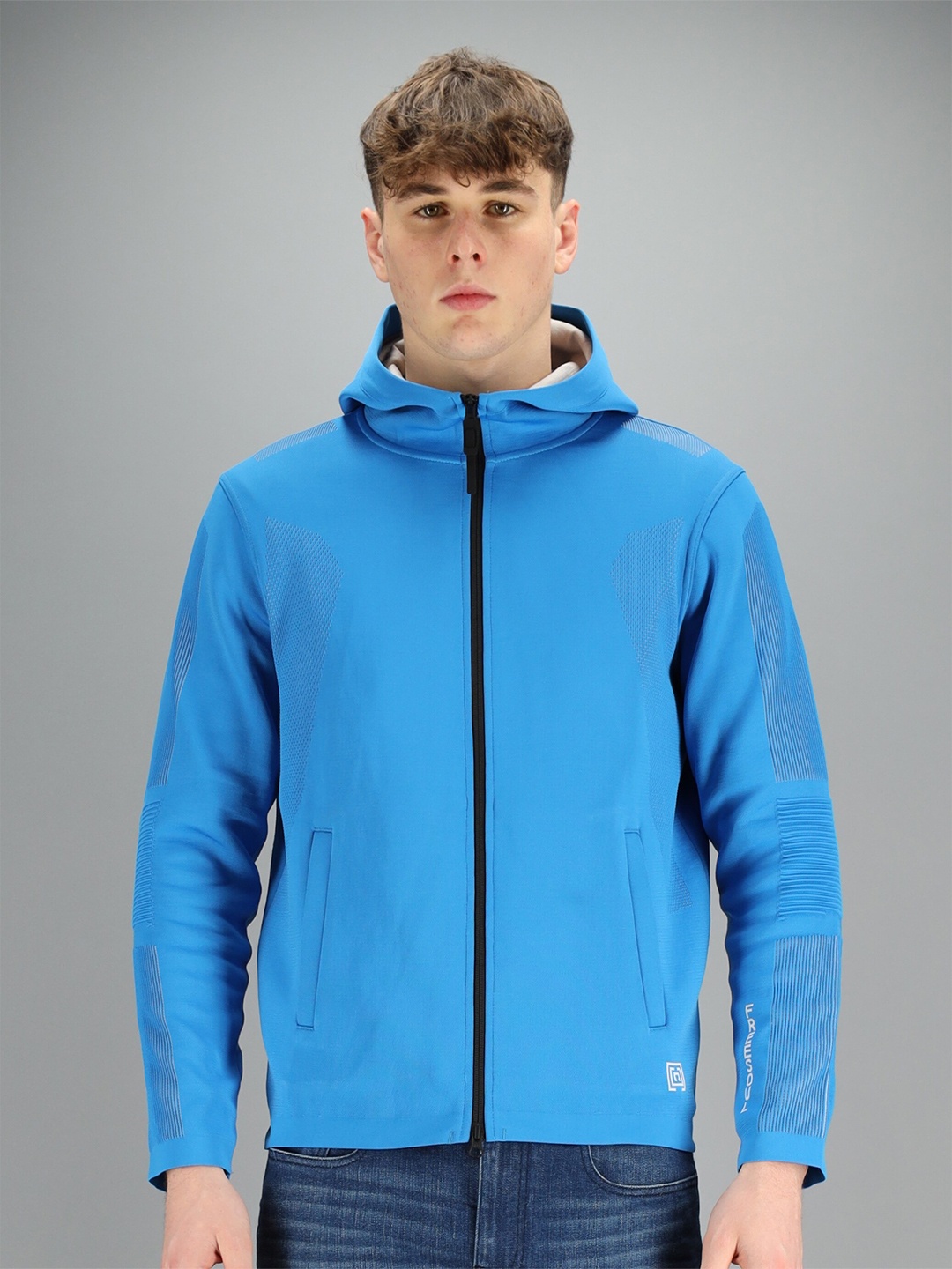 

FREESOUL Men Blue Hooded Sweatshirt