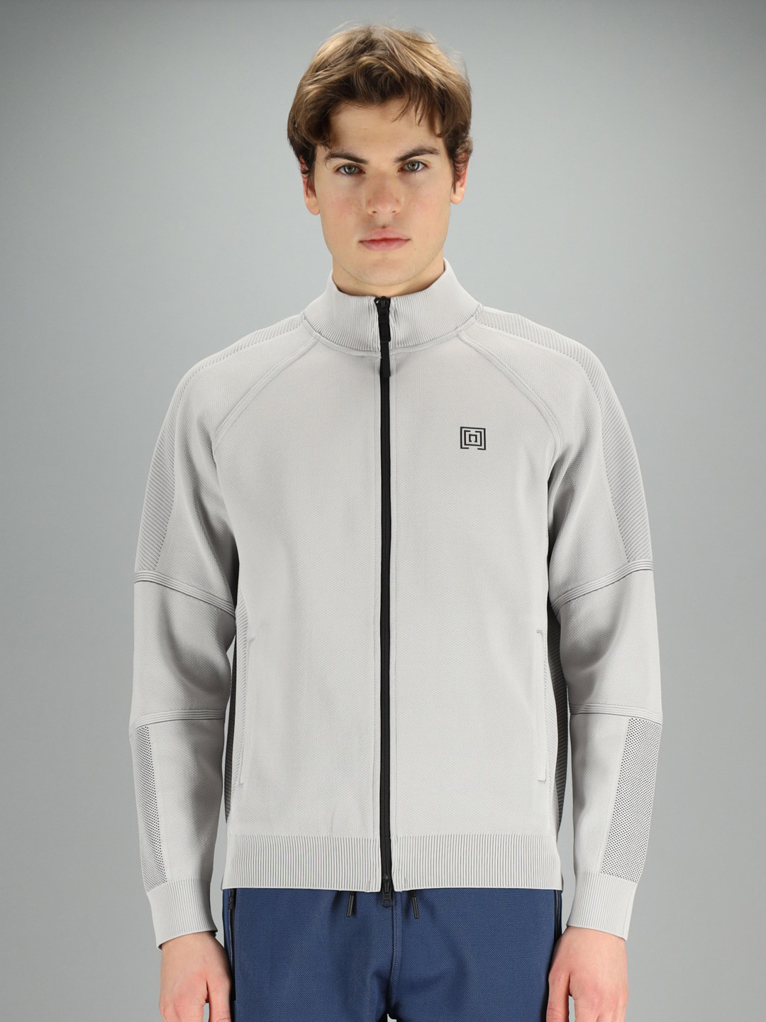 

FREESOUL Men Grey Solid Sweatshirt