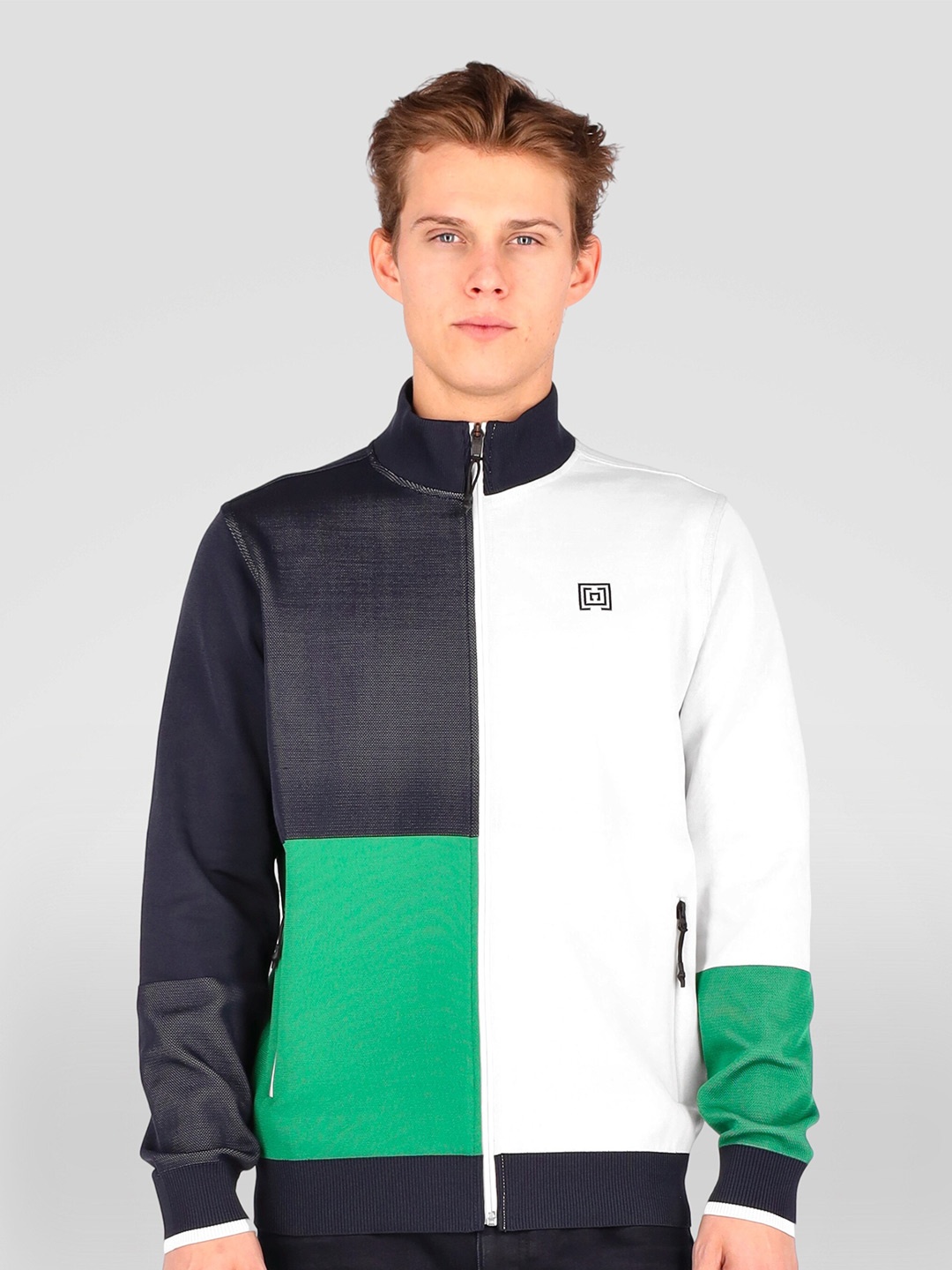 

FREESOUL Men Green Colourblocked Sweatshirt