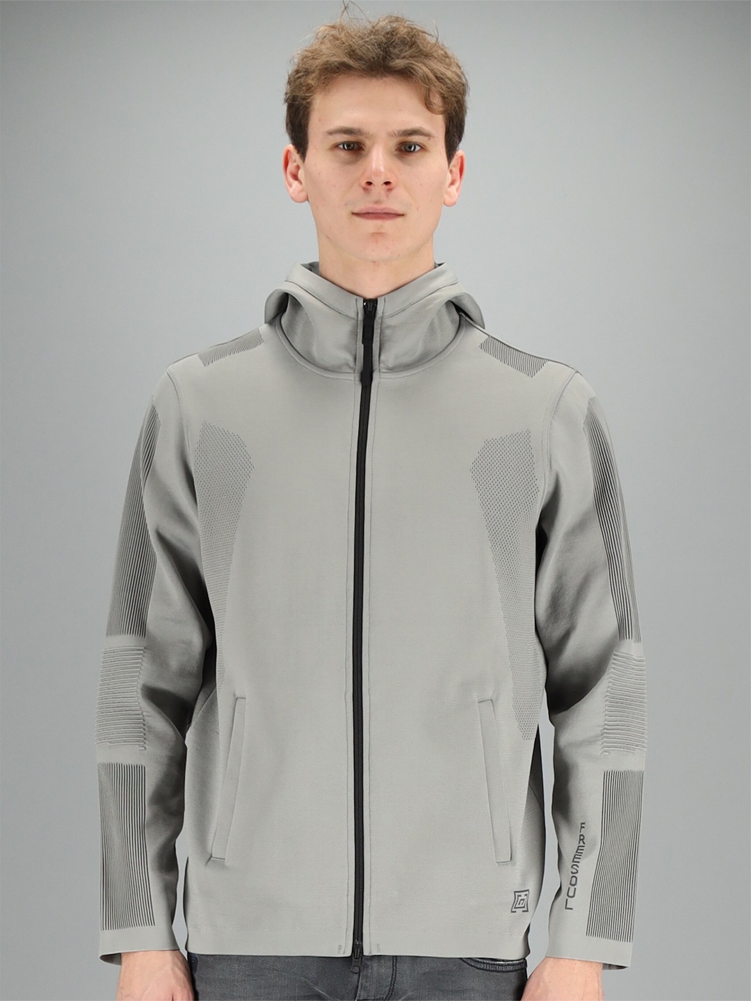 

FREESOUL Men Grey Hooded Sweatshirt