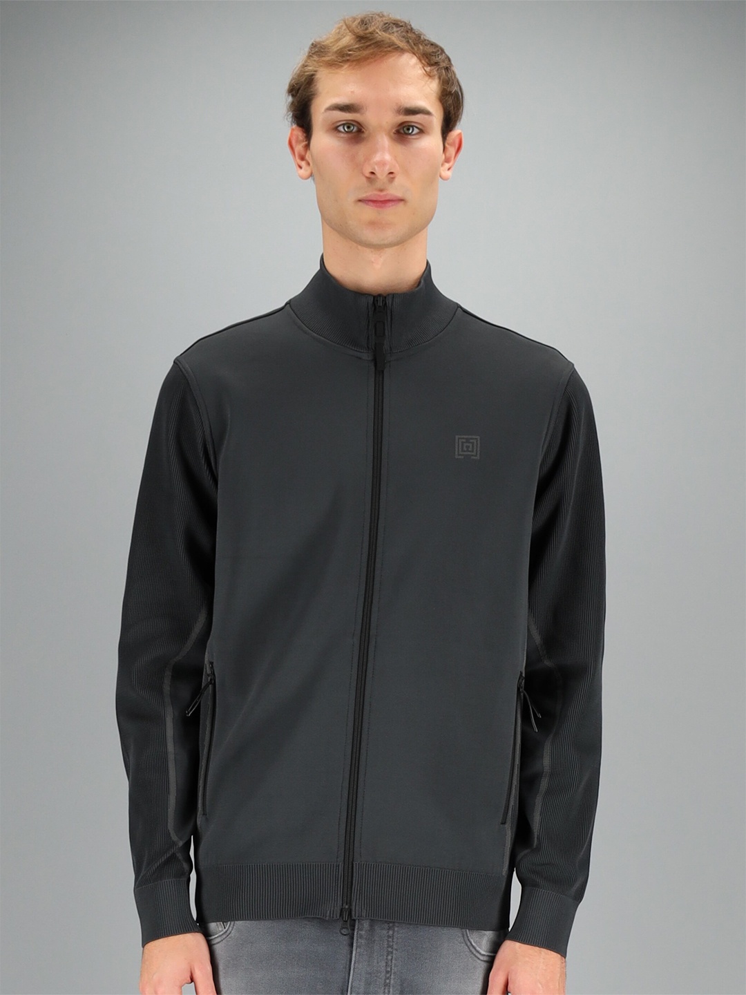 

FREESOUL Men Charcoal Sweatshirt