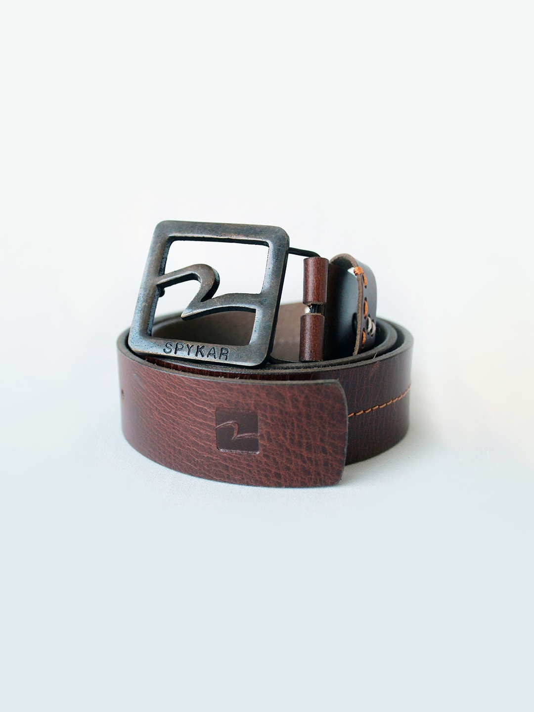 

SPYKAR Textured Genuine Leather Formal Belt, Maroon