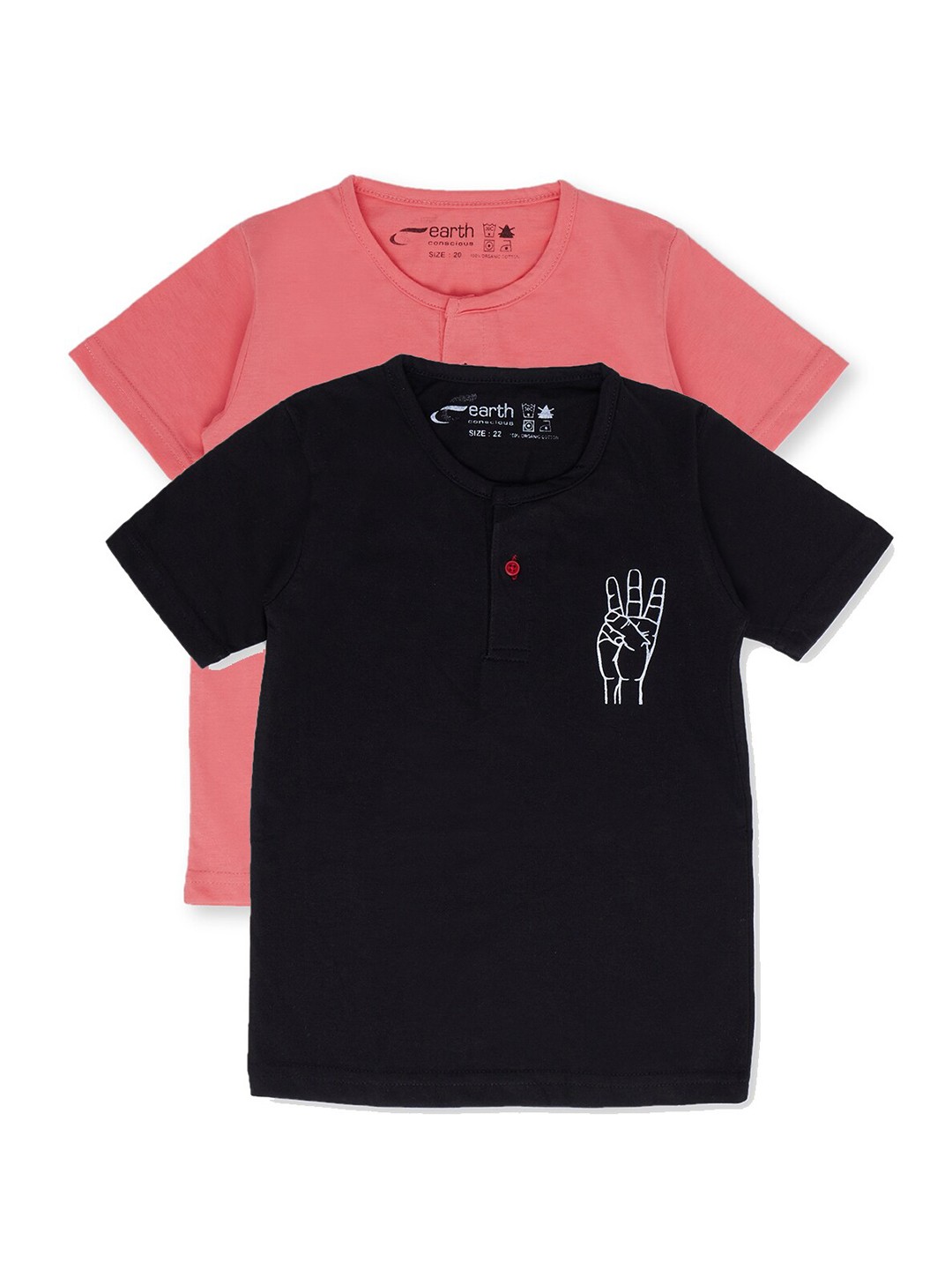 

earth conscious Boys Pack Of 2 T-shirts, Peach