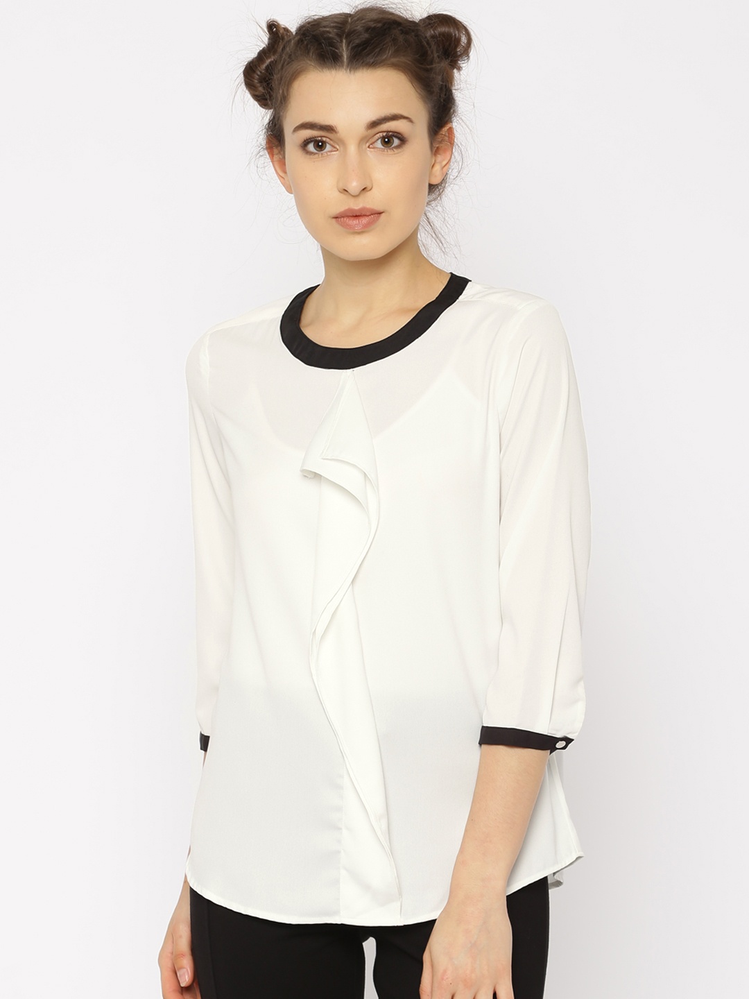 

Annabelle by Pantaloons Women White Sheer Top