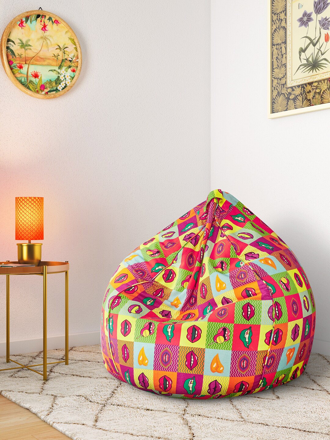 

India Circus by Krsnaa Multicoloured Bean Bag Cover, Multi