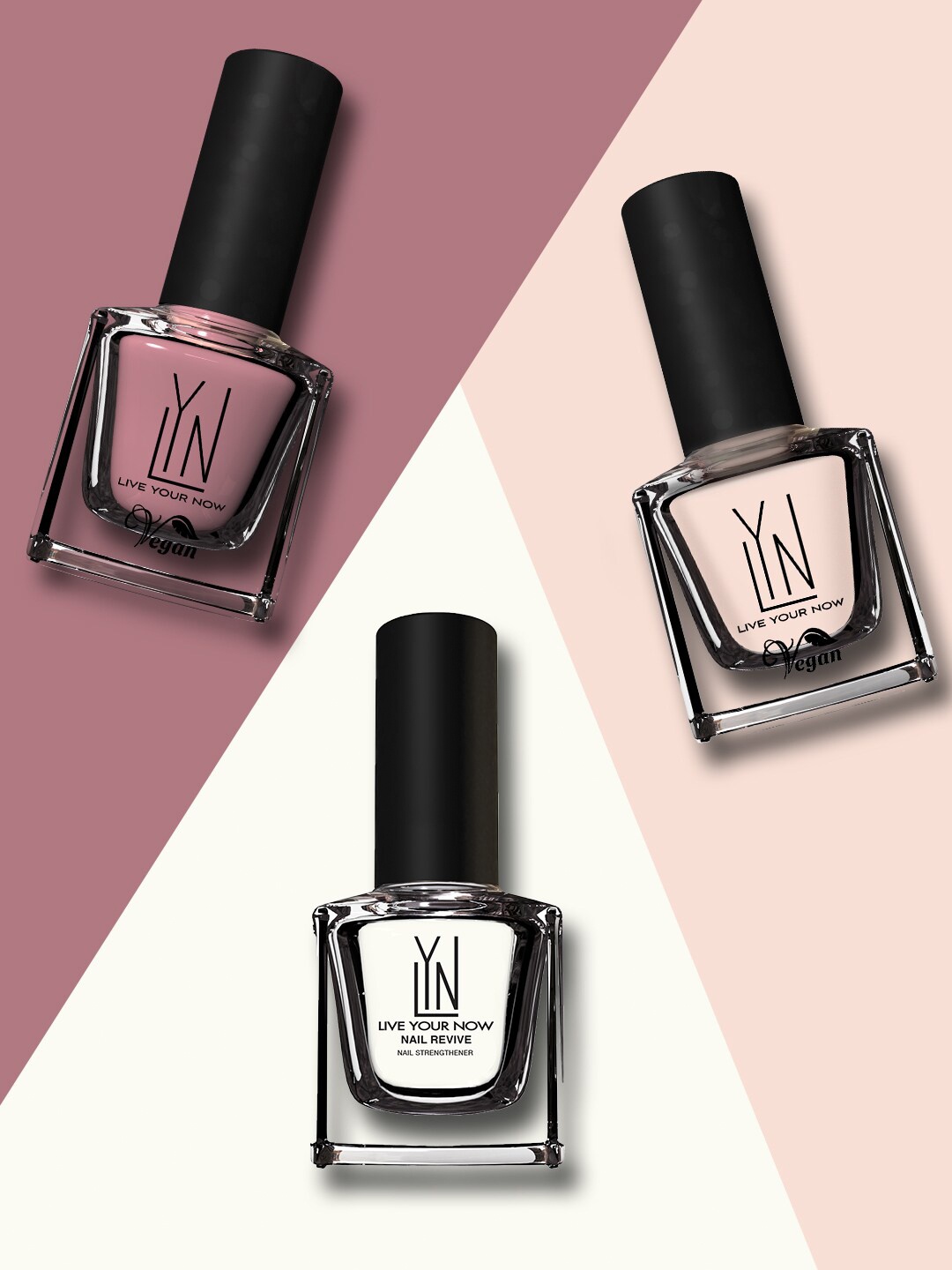 

LYN LIVE YOUR NOW Set of 3 Long Lasting Nail Polish - What A Colour, Mauve