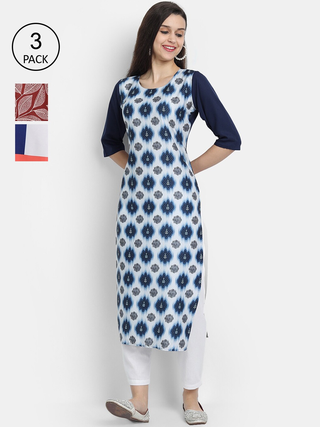 

Ethnic basket Women Multicoloured Ethnic Motifs Printed Crepe Kurta, Multi