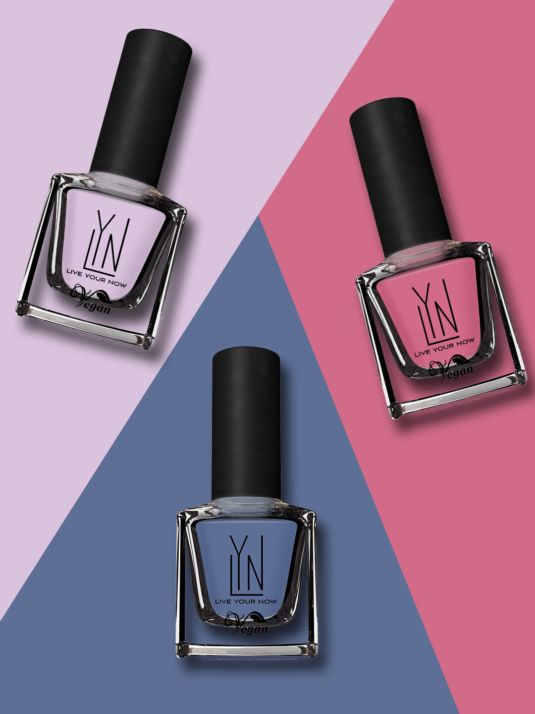 

LYN LIVE YOUR NOW Set of 3 Long Lasting Nail Polish - Unicorn Shades, Blue