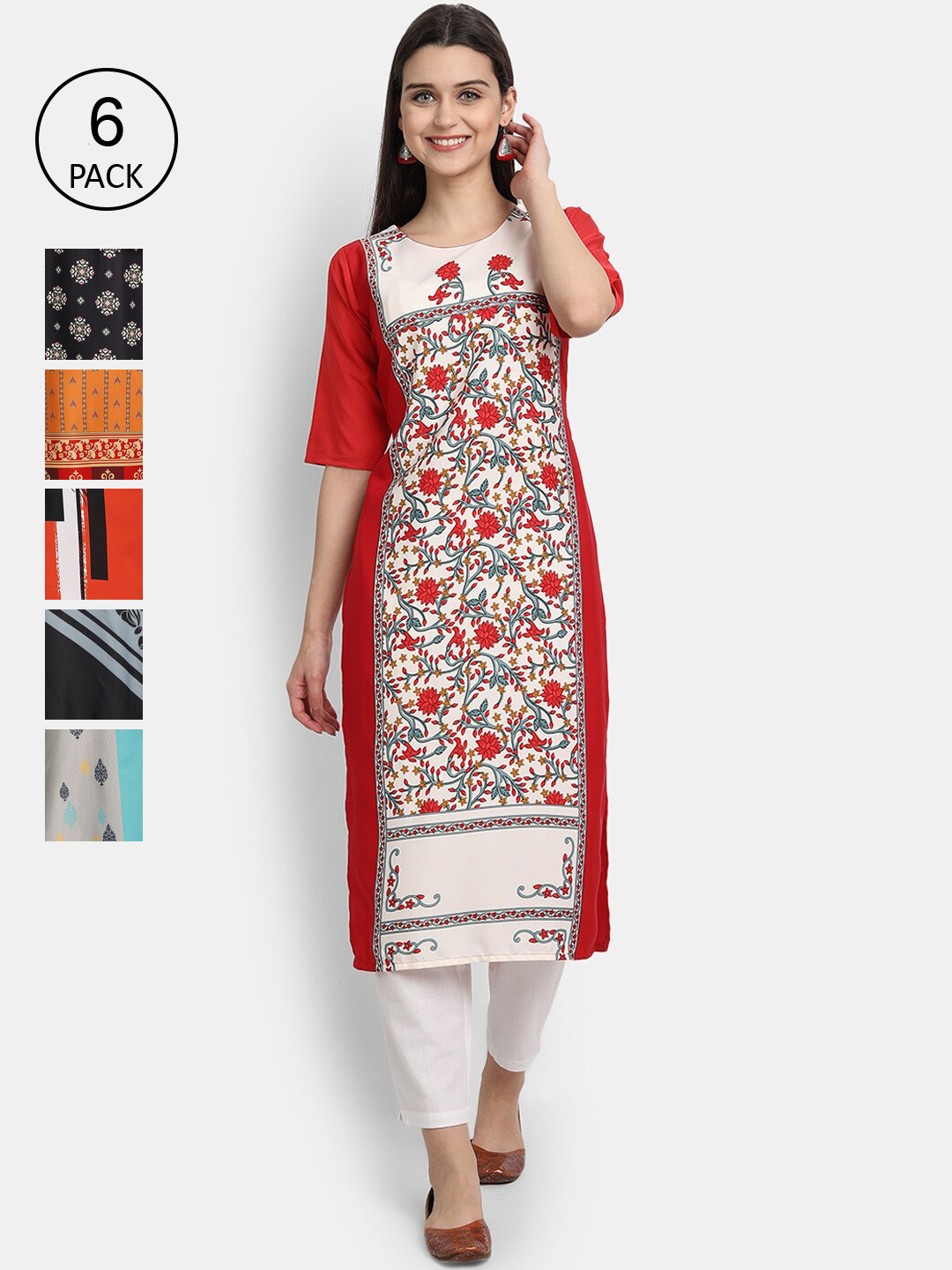 

Ethnic basket Women Multicoloured Ethnic Motifs Printed Crepe Kurta, Multi