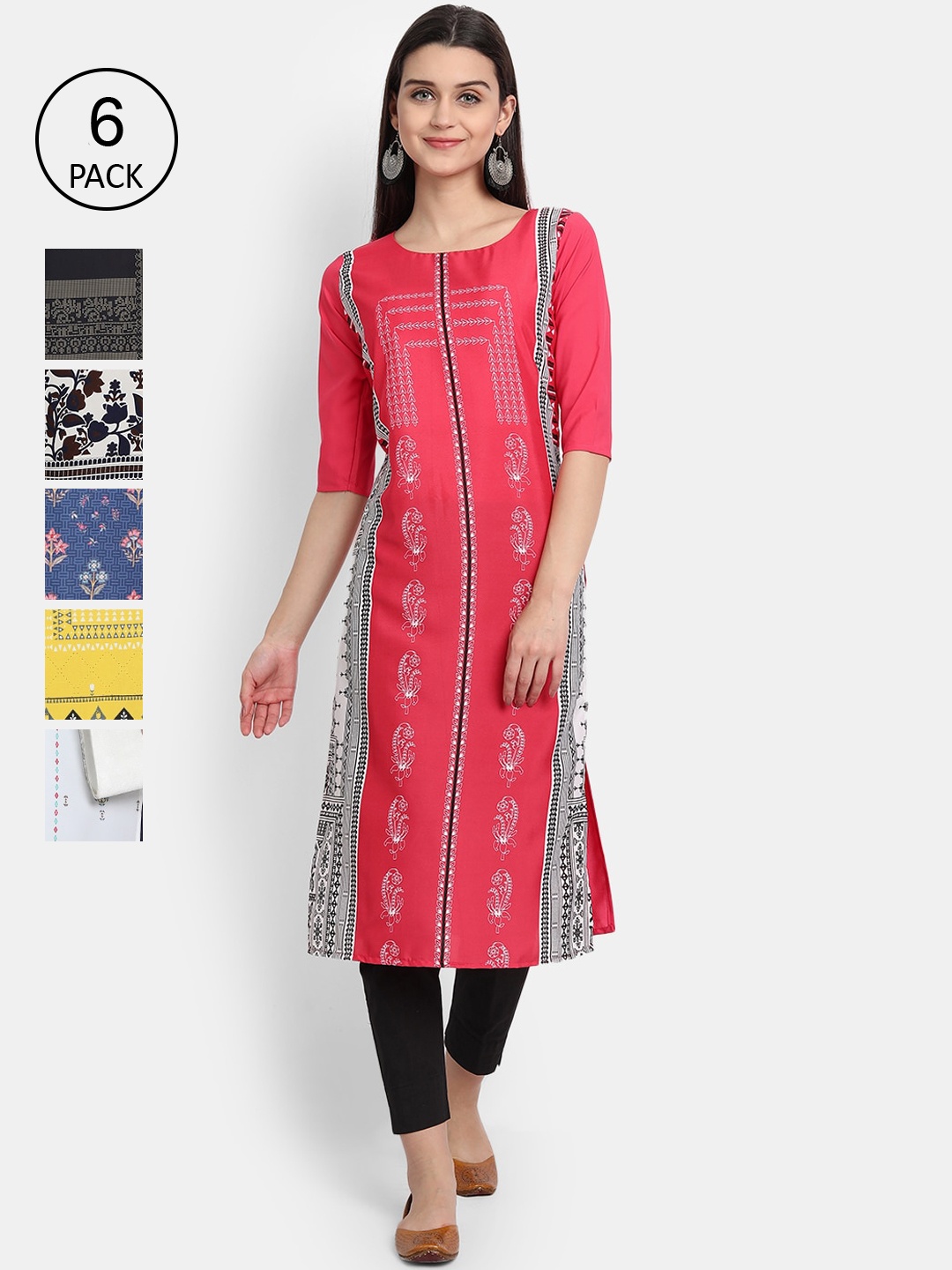 

Ethnic basket Women Multicoloured Ethnic Motifs Crepe Kurta, Multi