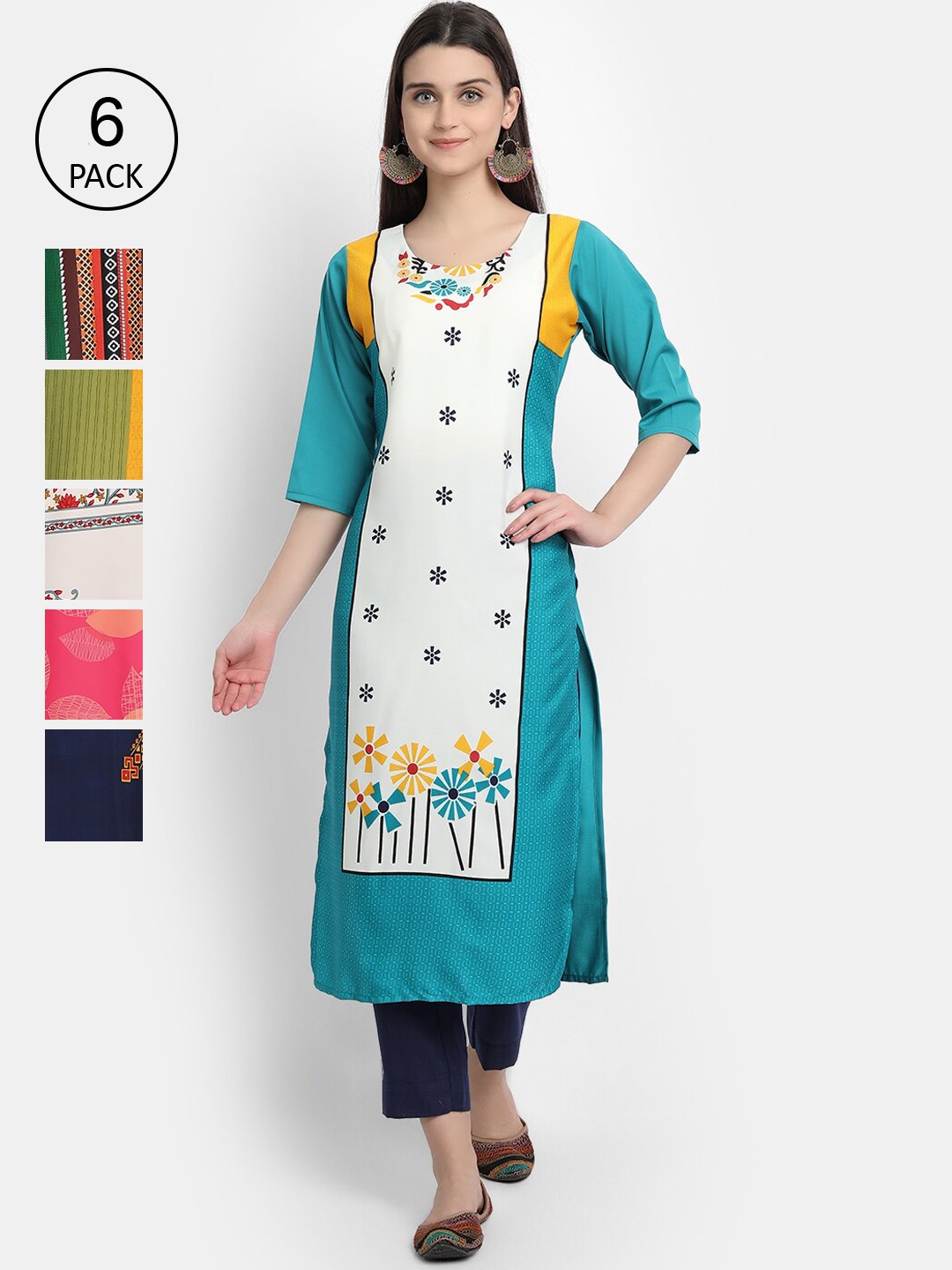 

Ethnic basket Women Multicoloured Ethnic Motifs Printed Crepe Kurta, Multi