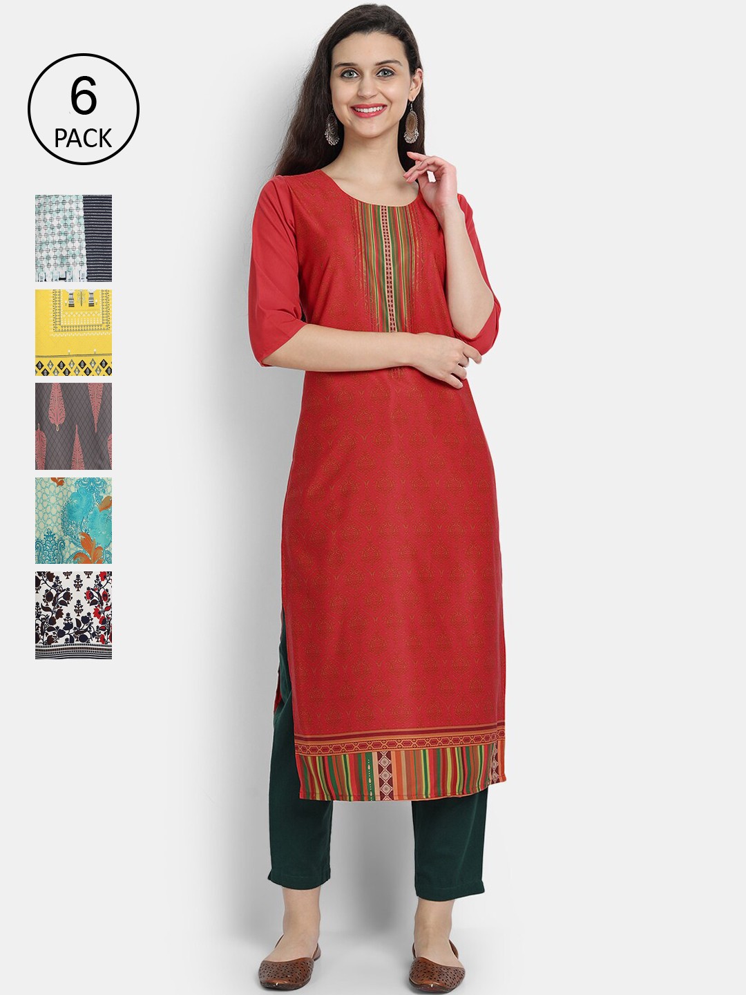 

Ethnic basket Women Multicoloured Floral Printed Crepe Kurta, Multi