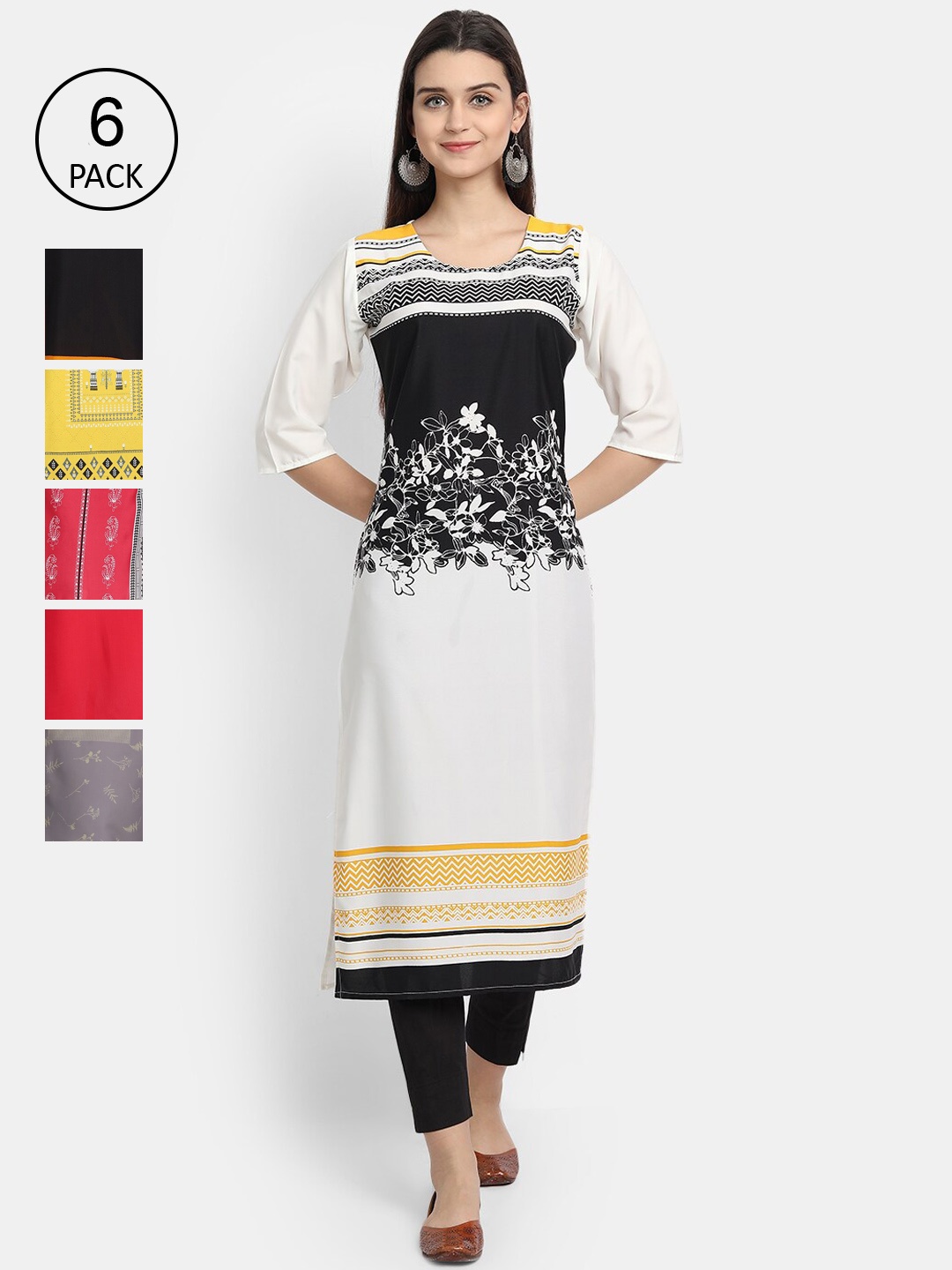 

Ethnic basket Women Multicoloured Floral Printed Crepe Kurta, Multi