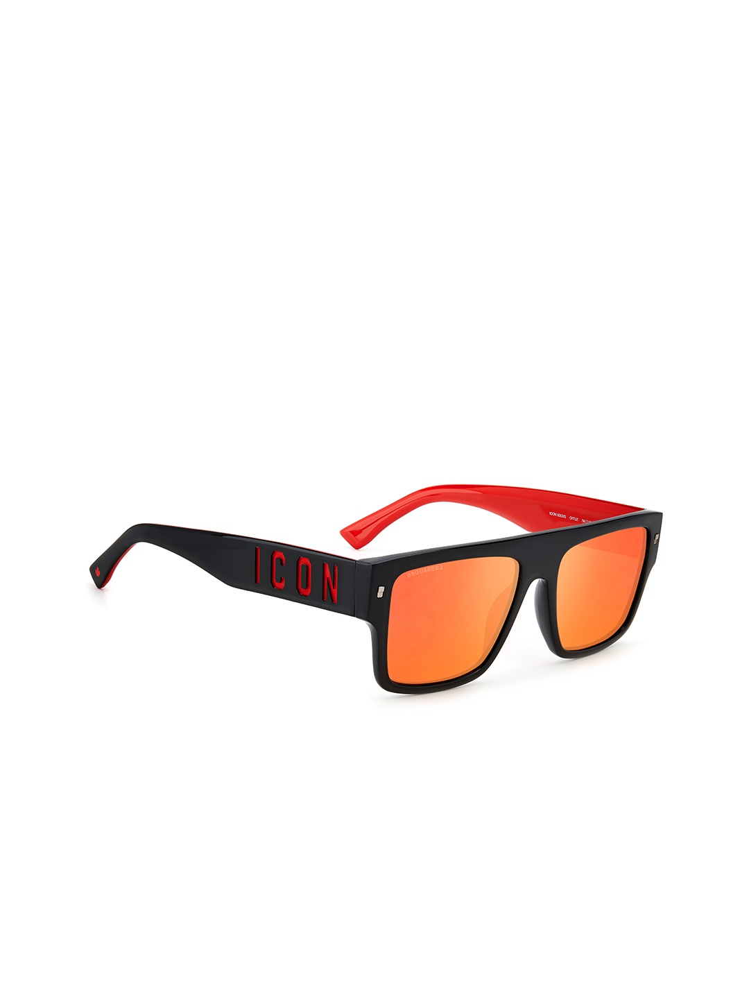 

Dsquared2 Men Red Lens & Black Rectangle Sunglasses with UV Protected Lens 204880OIT56UZ