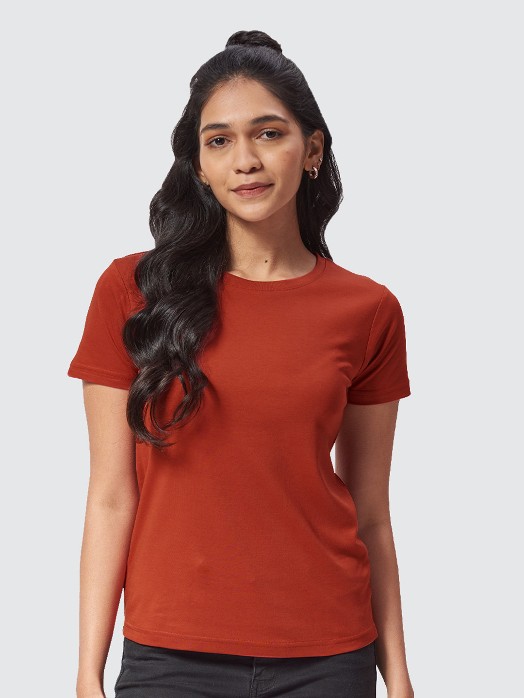 

The Souled Store Women Maroon Cotton T-shirt