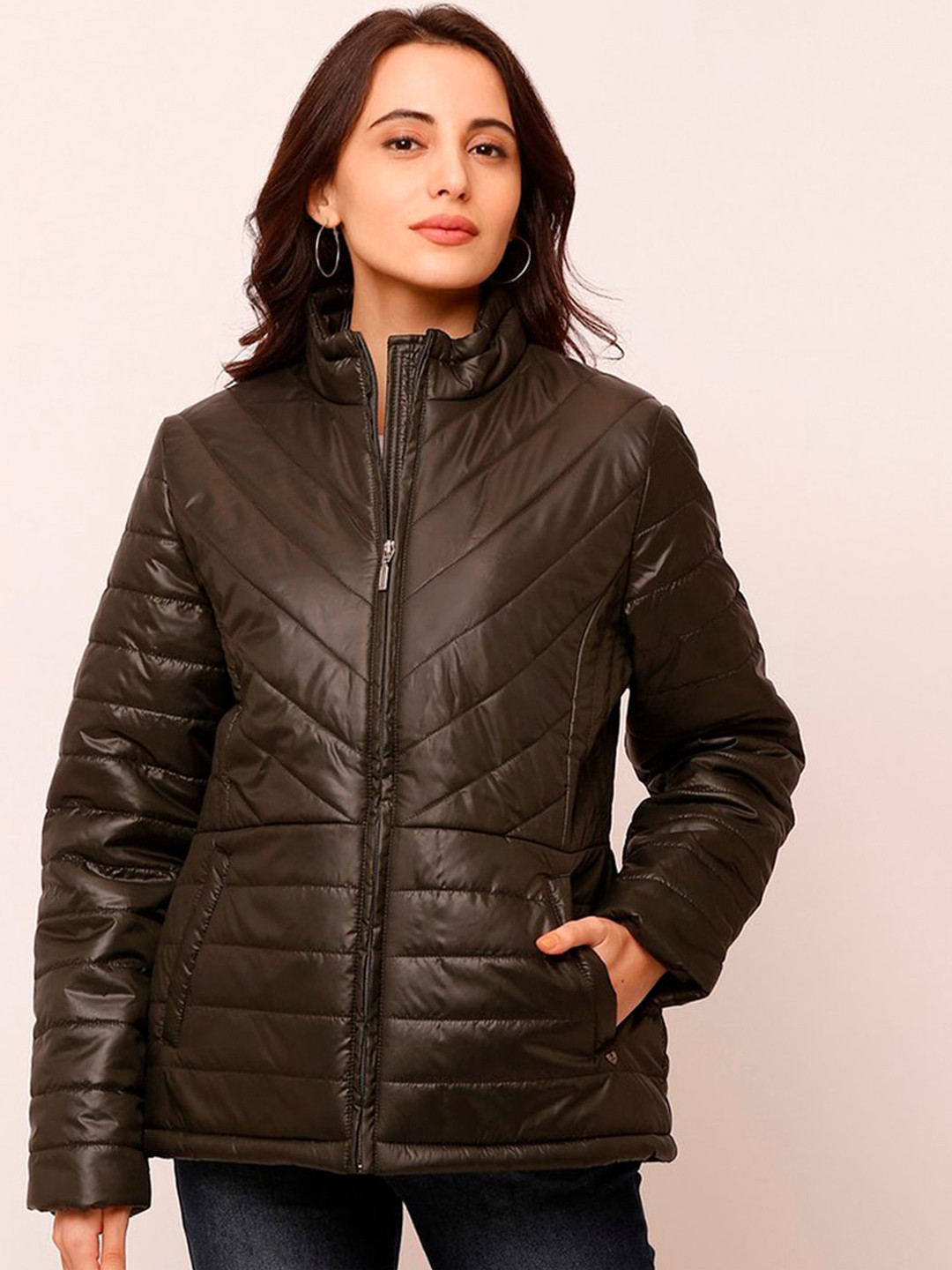 

SPYKAR Women Green Longline Puffer Jacket