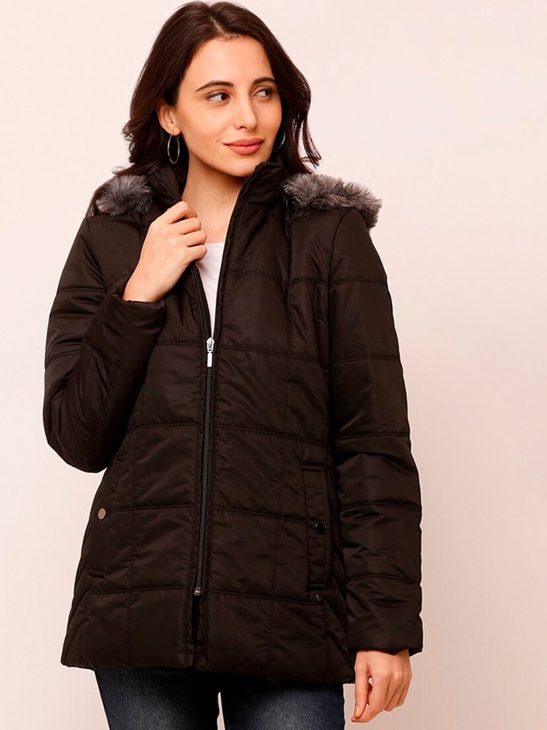 

SPYKAR Women Black Longline Parka Jacket