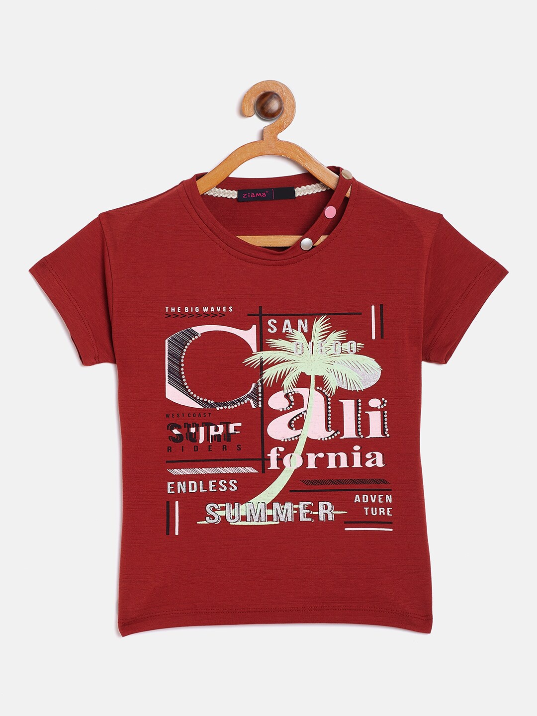 

Ziama Rust Girls Printed Top