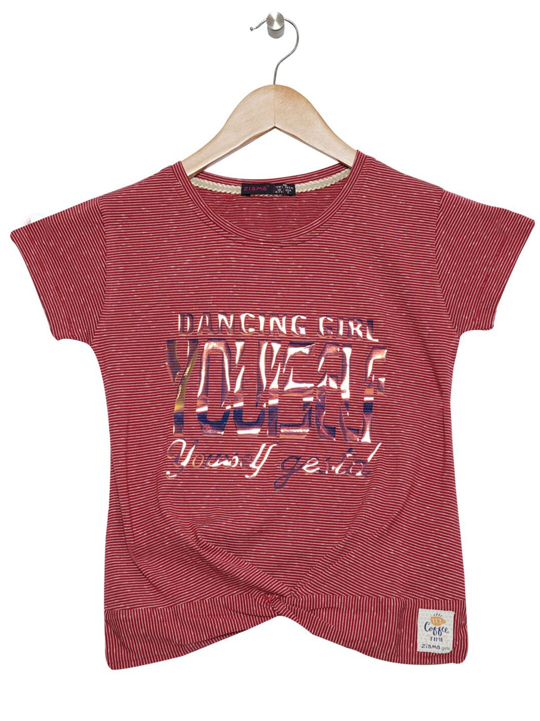 

Ziama Girls Red & White Print Top