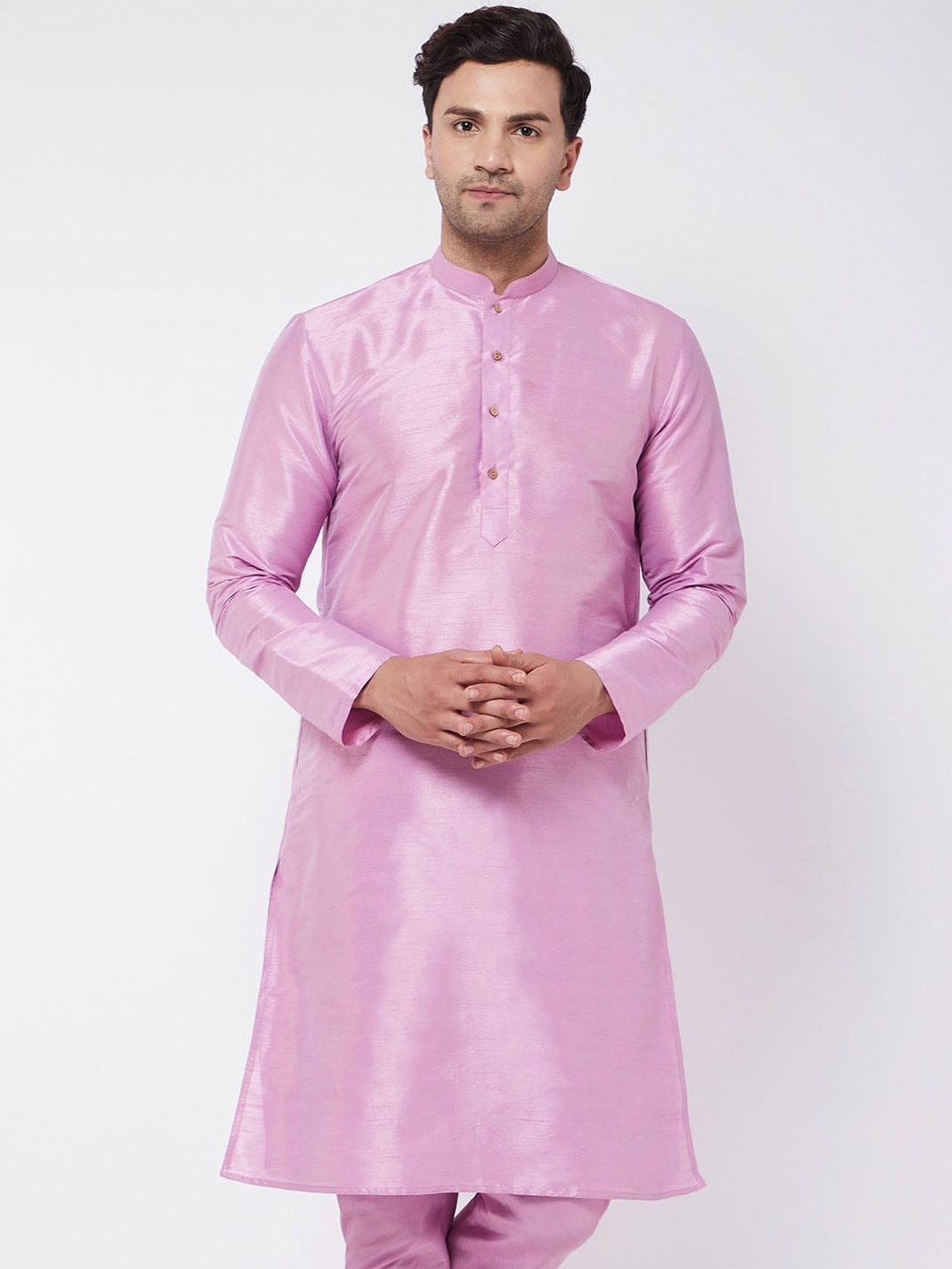 

VASTRAMAY Men Pink Solid Kurta