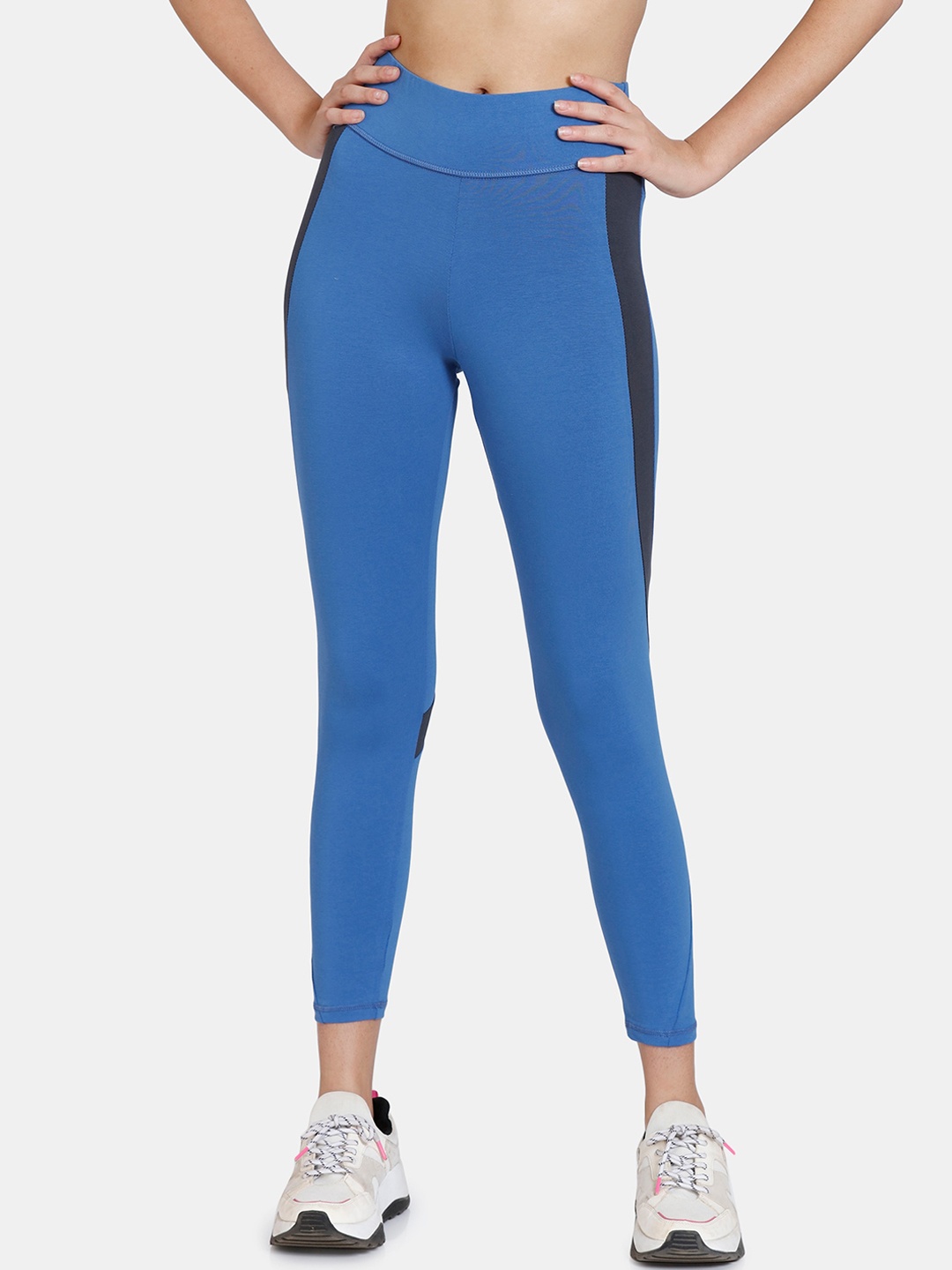 

Zelocity by Zivame Women Blue Solid Running Tights