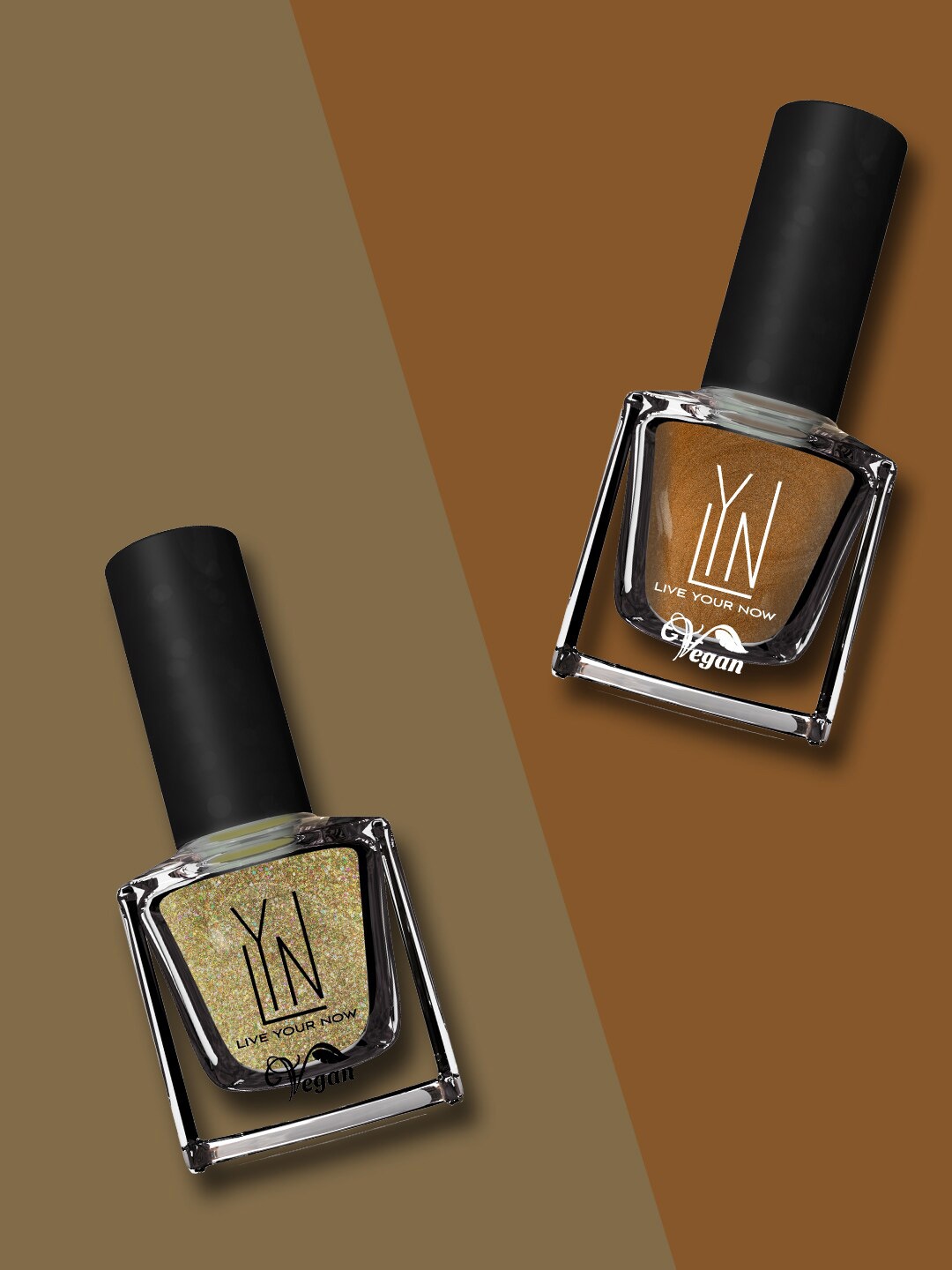 

LYN LIVE YOUR NOW Set of 2 Long Lasting Nail Polish - Happily Ever After, Brown