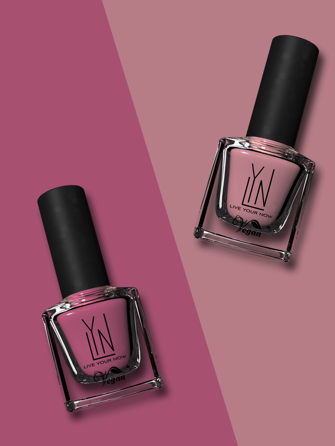 

LYN LIVE YOUR NOW Set of 2 Long Lasting Nail Polish - Classics Shades, Mauve