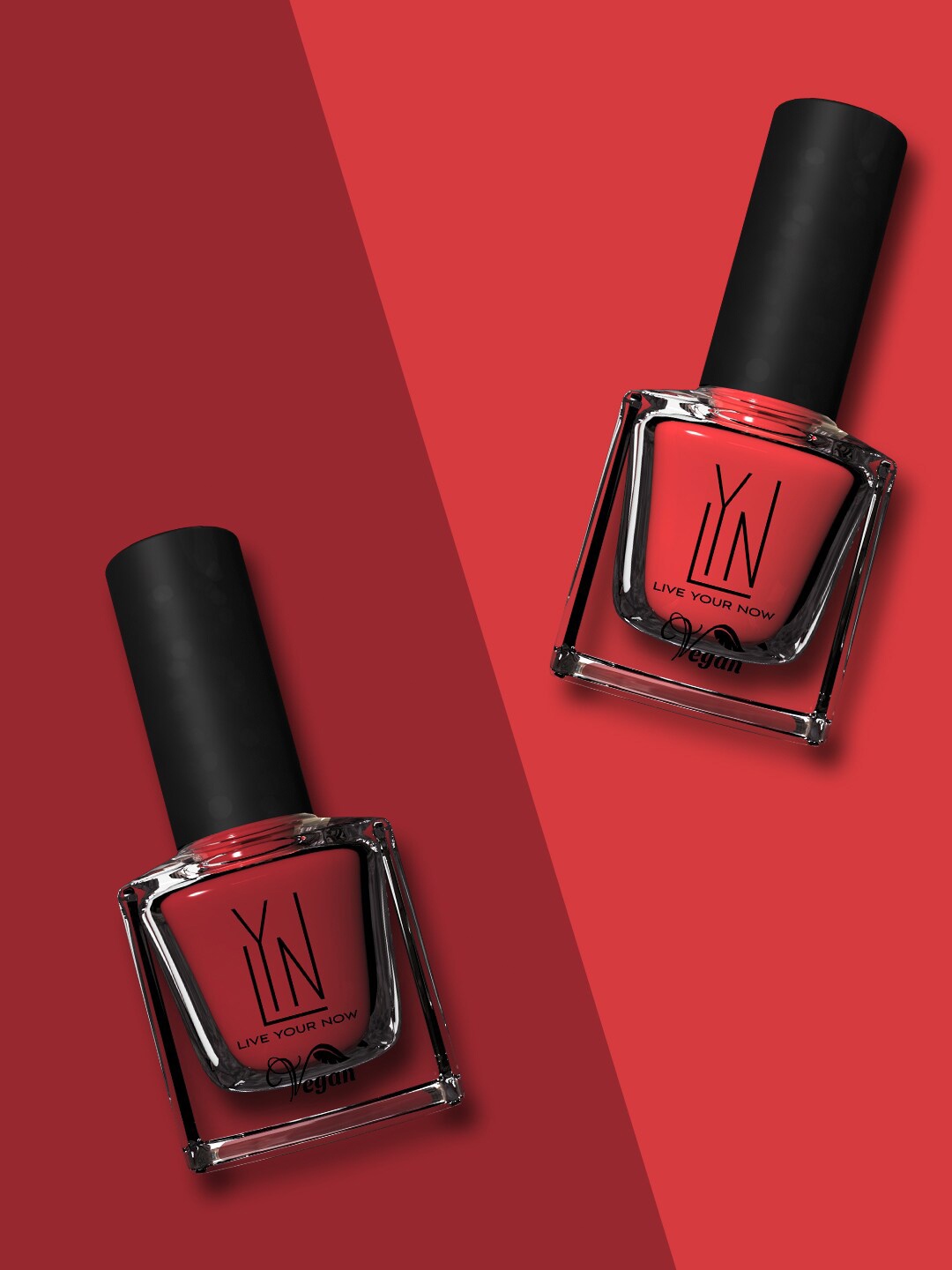 

LYN LIVE YOUR NOW Set of 2 Long Lasting Fast Dry Nail Lacquer - 8 ml, Red